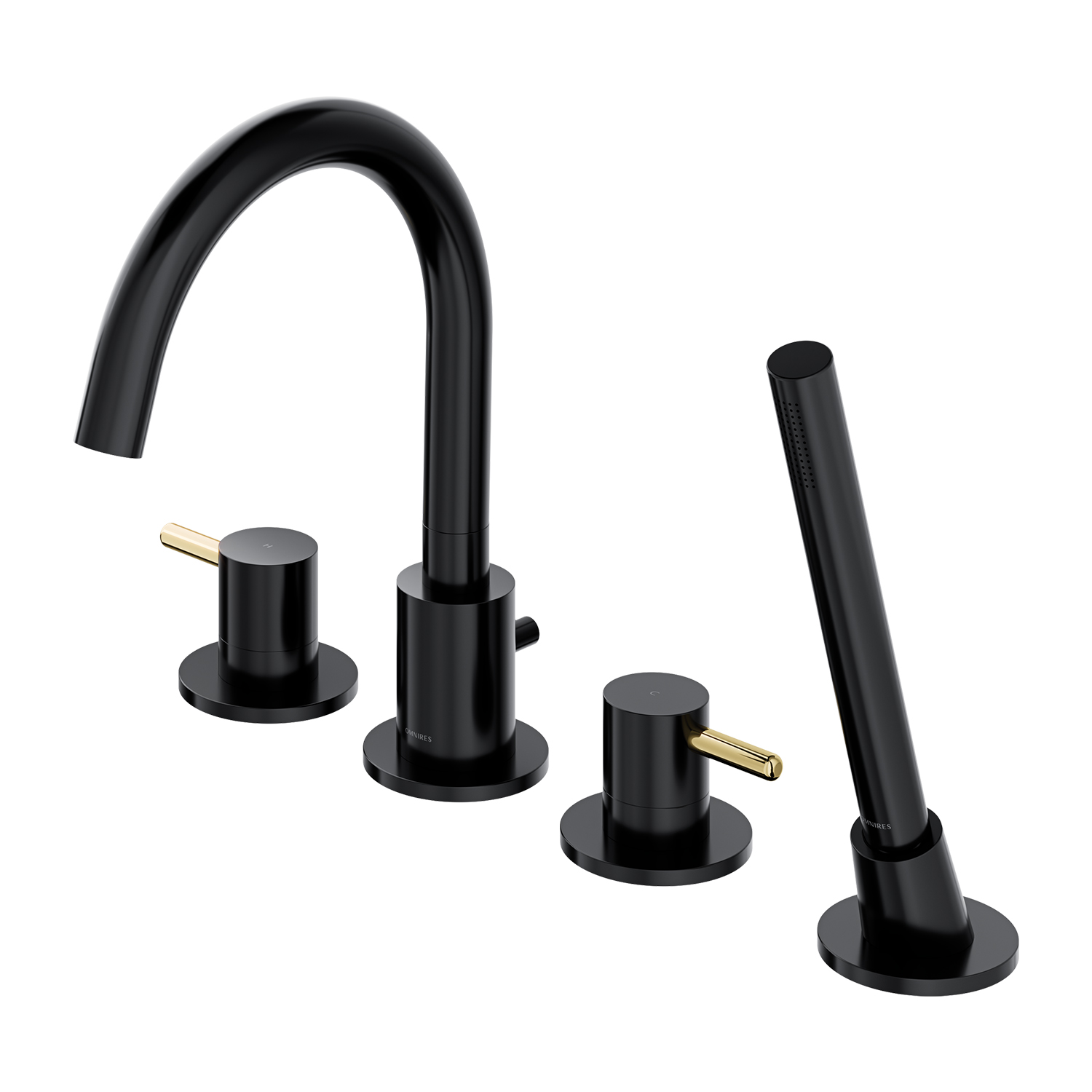 Omnires Y bateria wannowo-prysznicowa nawannowa czarna Y1232BLGL