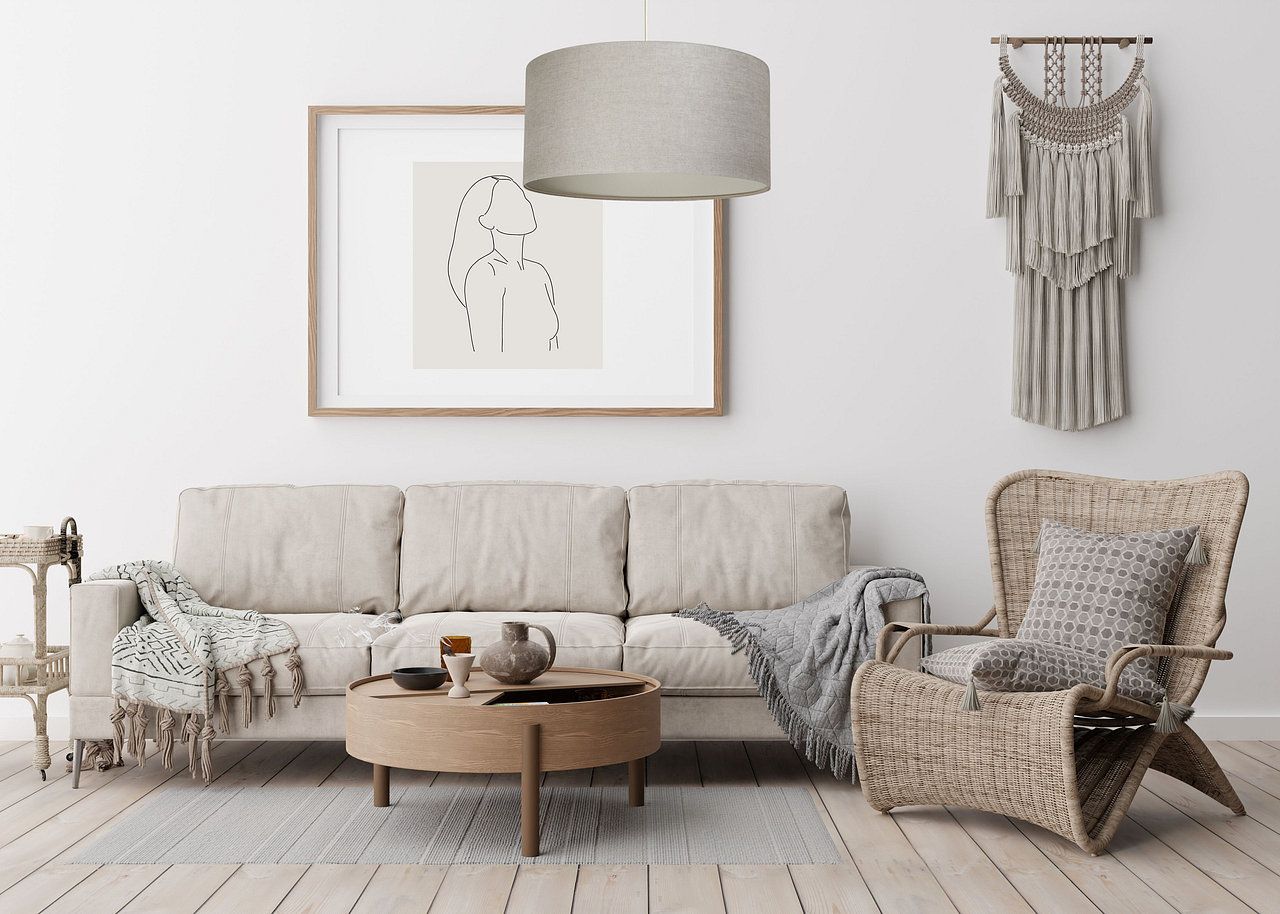 BPS Koncept Len Light lampa wisząca 1x60 W beżowa 0E0-209-40