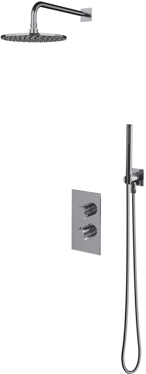 Omnires Contour zestaw prysznicowy podtynkowy termostatyczny z deszczownicą chrom SYSCT11CR