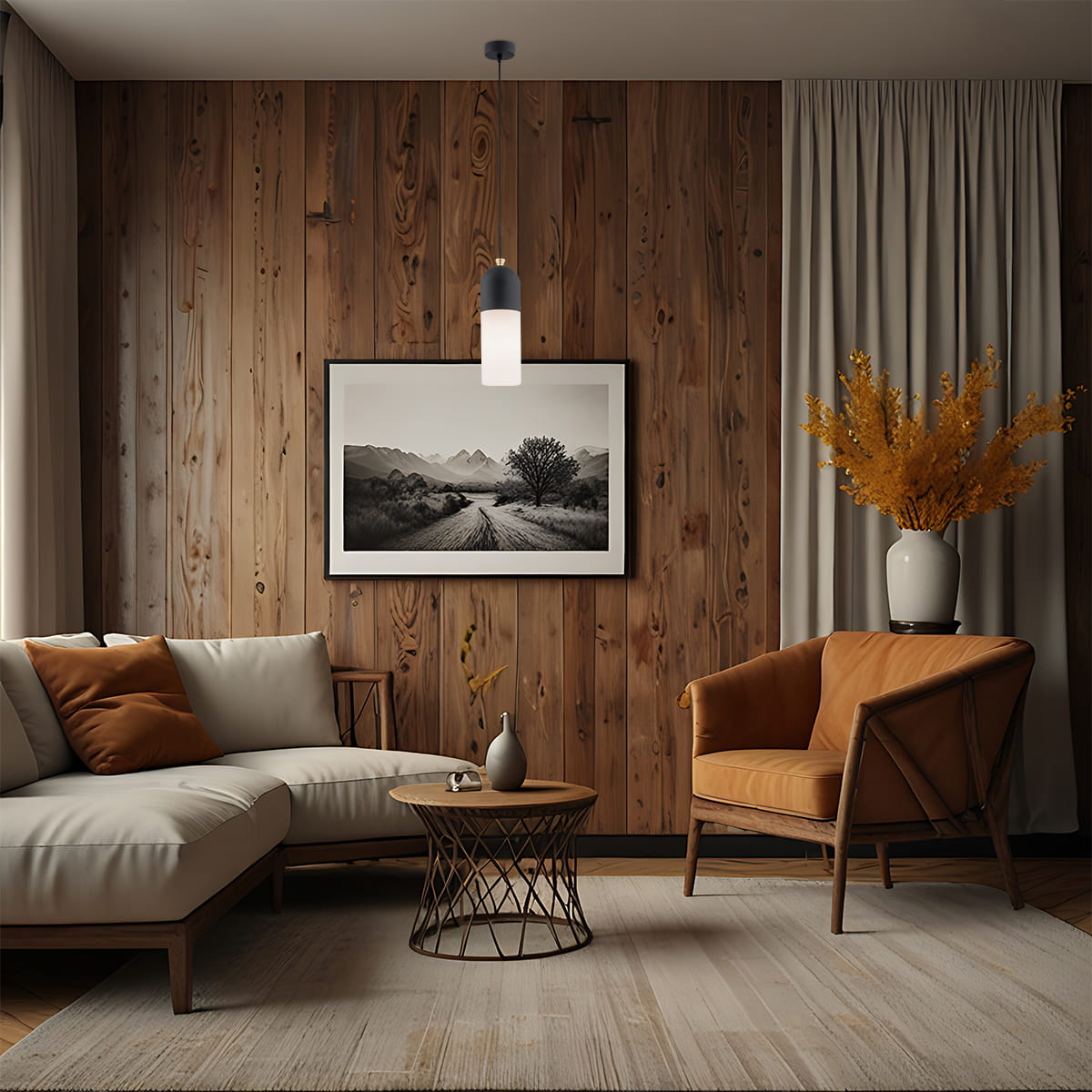 Argon Burgos lampa wisząca 1x15W opal mat/czarny 4213