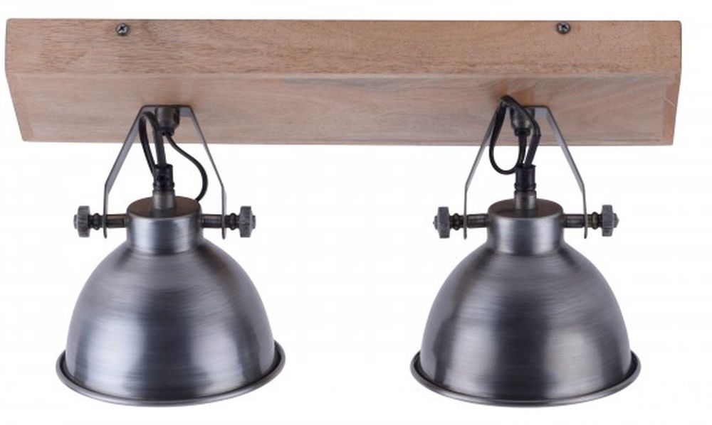 Just Light Samia lampa podsufitowa 2x40W żelazo/drewno 11982-77