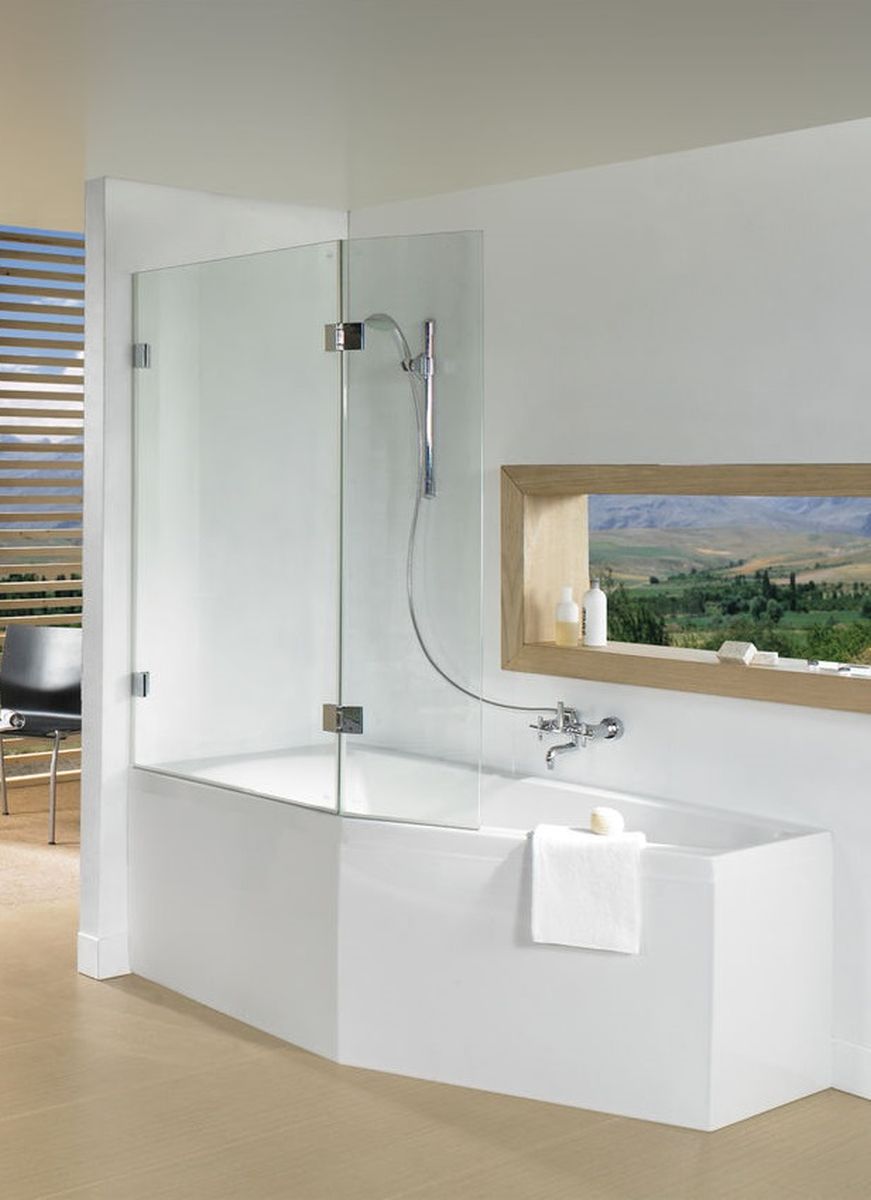 Riho Scandic NXT X500 parawan nawannowy 90 cm 2-częściowy lewy czarny mat/szkło przezroczyste G001171121