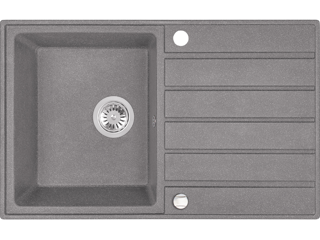 Laveo Margarita zlewozmywak granitowy 79x49 cm szary/grafitowy/onyx SBM511T