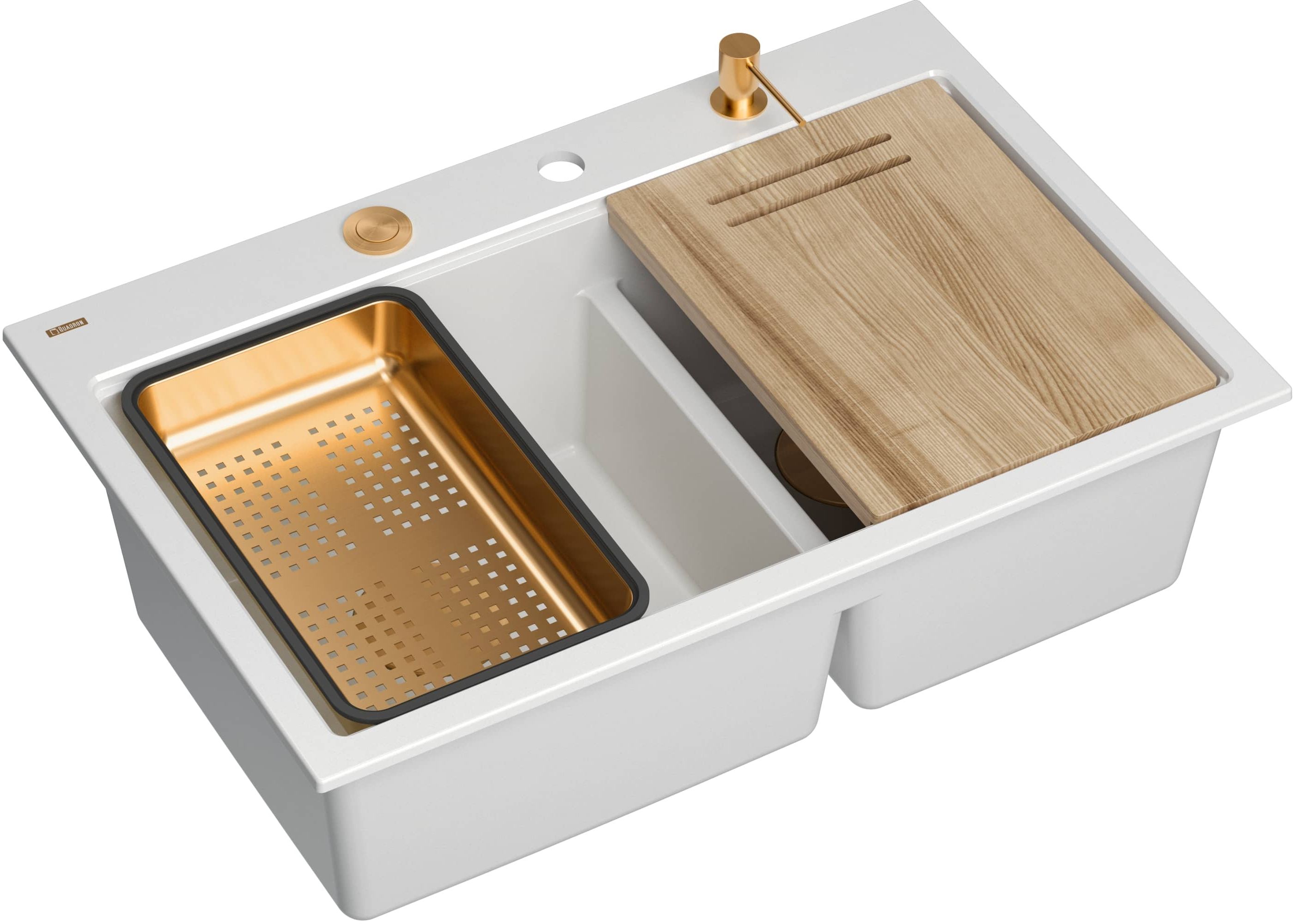 Quadron Marc 120 zlewozmywak GraniteQ 76x50 cm biały HQC7650U1_PVDC1