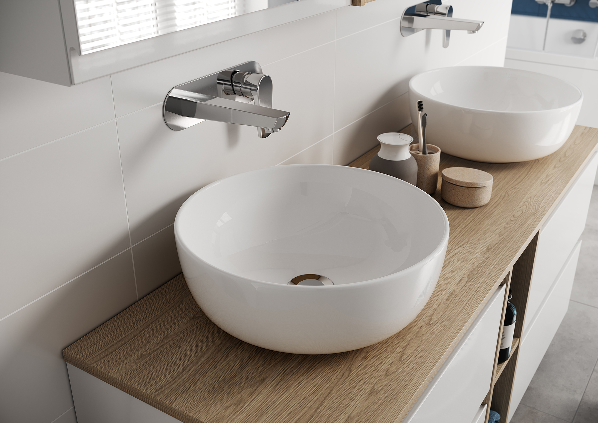 Cersanit Moduo umywalka 40 cm nablatowa okrągła EcoBox biała K116-048-ECO - Wysyłka w 24h