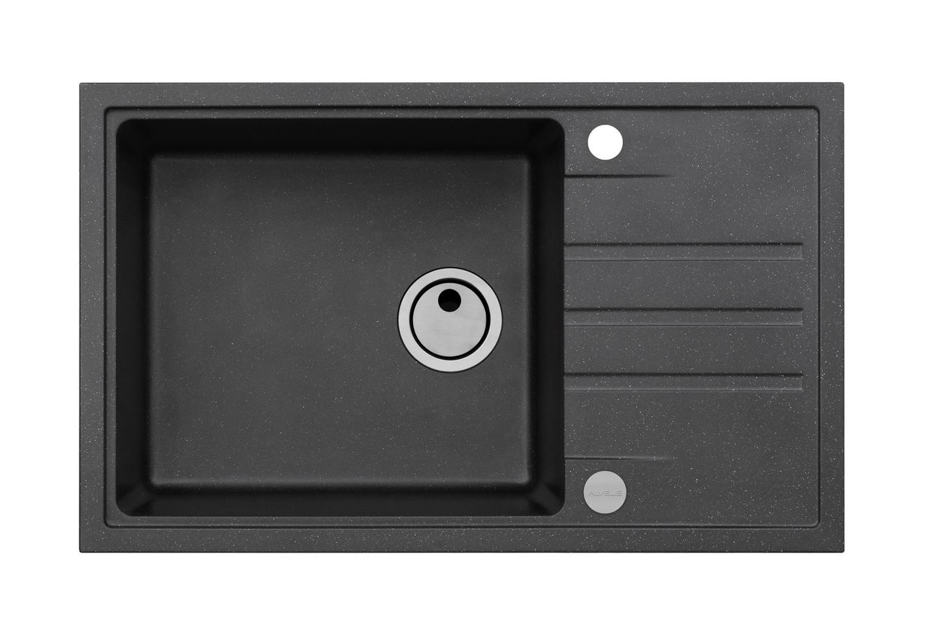 Alveus Intermezzo 130 zlewozmywak granitowy 78x48 cm 1-komorowy czarny 1313091