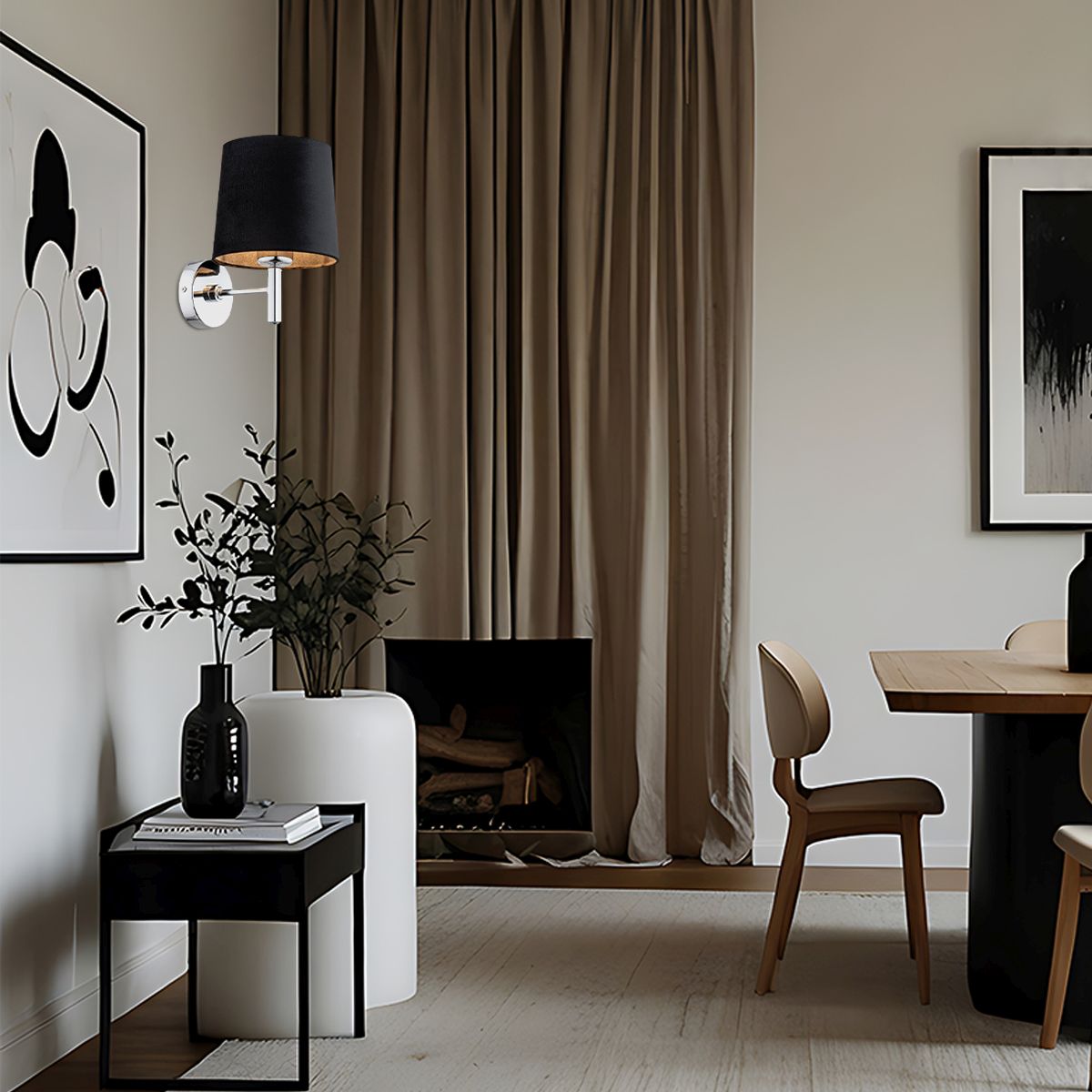 Argon Bolzano Plus kinkiet 1x15 W czarny-chrom 4726