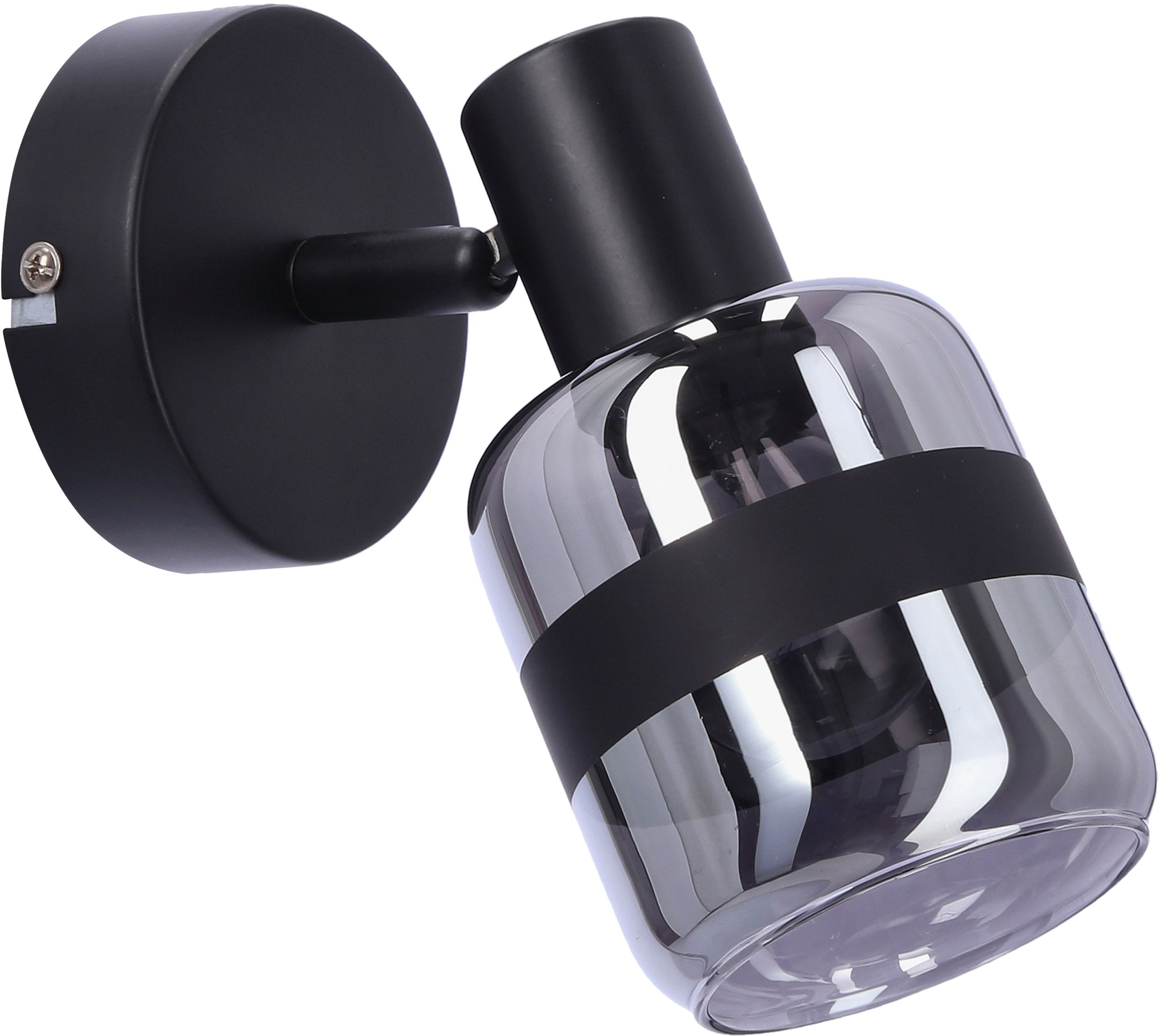 Candellux Yuki kinkiet 1x15W czarny mat/przydymiony 91-13415