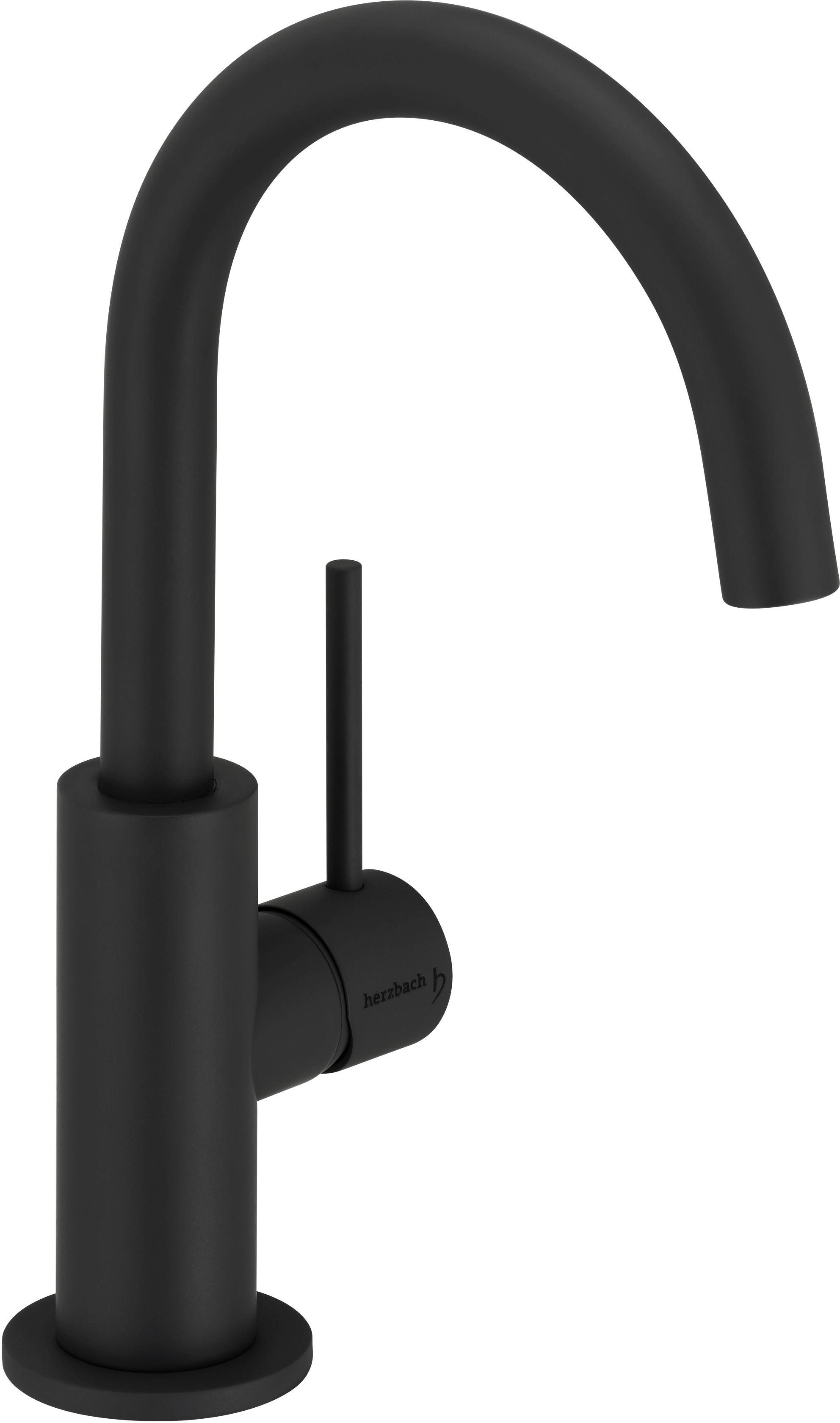 Herzbach Deep Black bateria umywalkowa stojąca czarny mat 23.203420.1.12