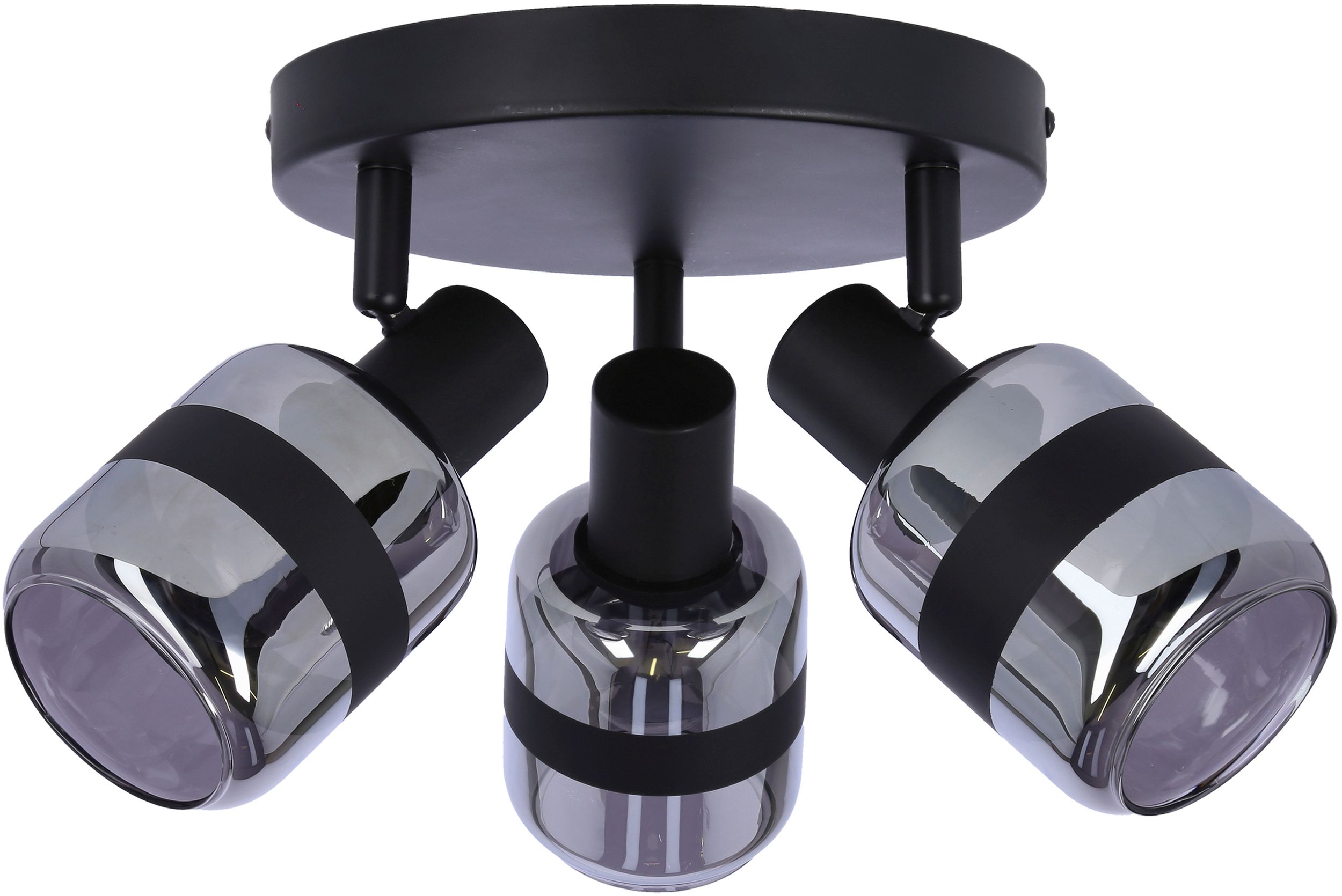 Candellux Yuki lampa podsufitowa 3x15W czarny mat/przydymiony 98-13439