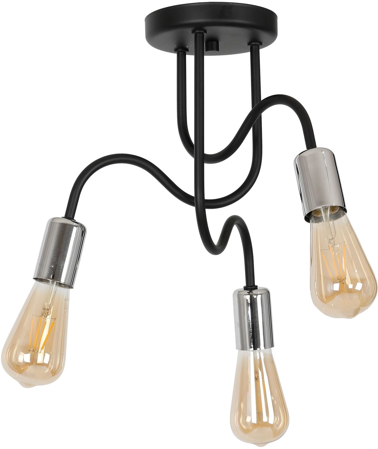 Luminex Dow lampa podsufitowa 3x60W czarny/chrom 8071