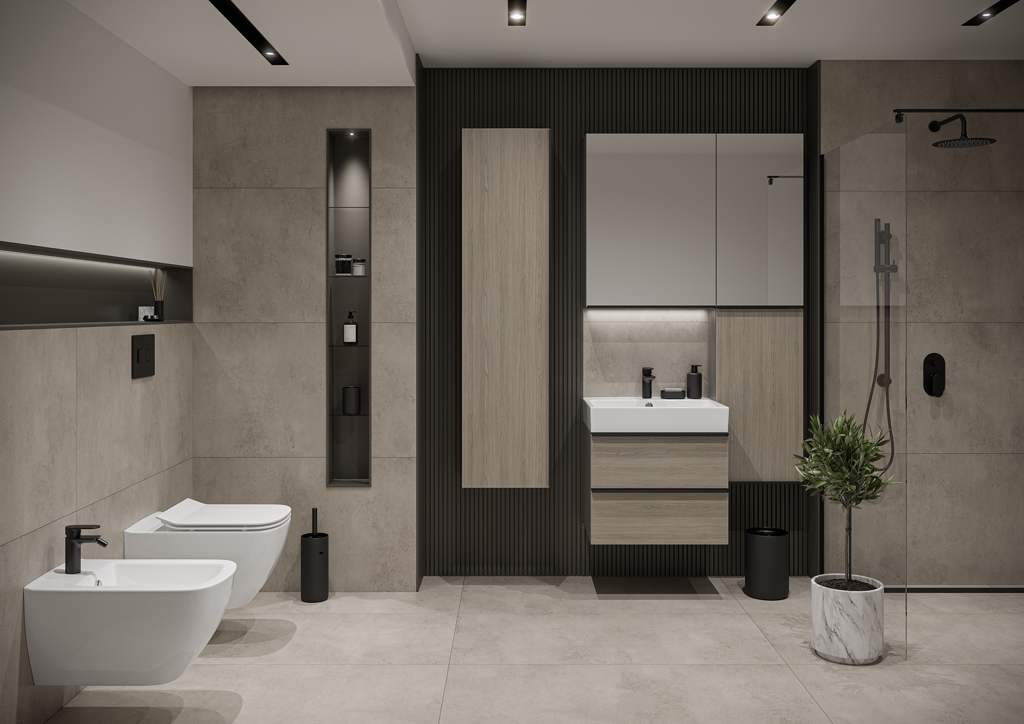 Cersanit Virgo szafka 40 cm wisząca szary/dąb S522-037