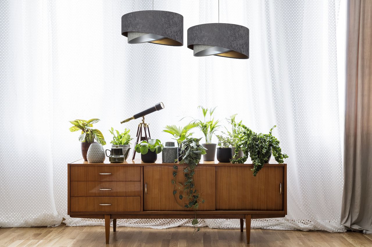 BPS Koncept Galaxy lampa wisząca 1x60 W złota-szary/popielaty-srebrna-grafitowa 060-080