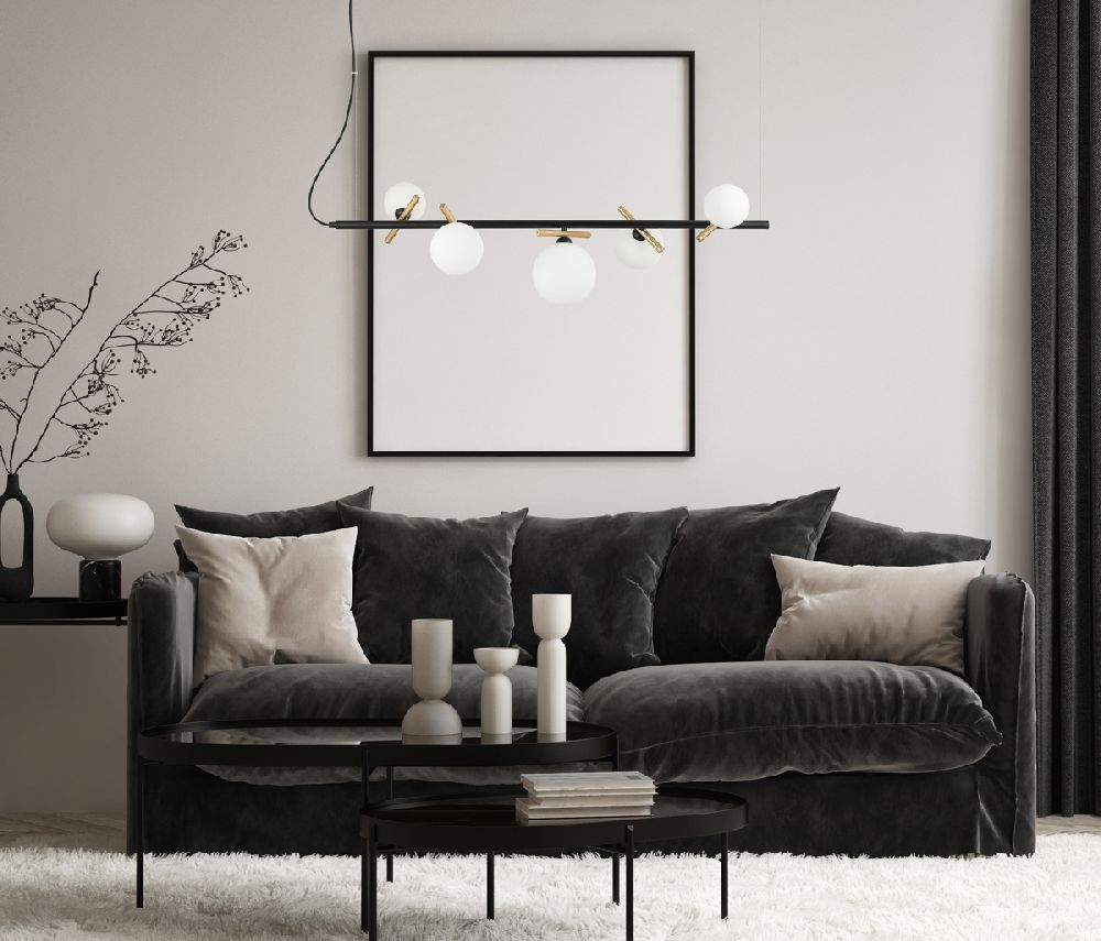 Italux Reverso lampa wisząca 5x25 W czarna PND-5622-5-BK-W