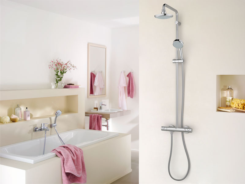 Grohe New Tempesta Cosmopolitan zestaw prysznicowy ścienny termostatyczny z deszczownicą chrom 27922000 - Wysyłka w 24h