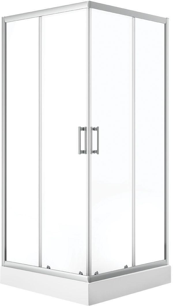 Laveo Bresso kabina z brodzikiem 80x80 cm kwadratowa chrom połysk/szkło przezroczyste JKDD086K - Wysyłka w 24h