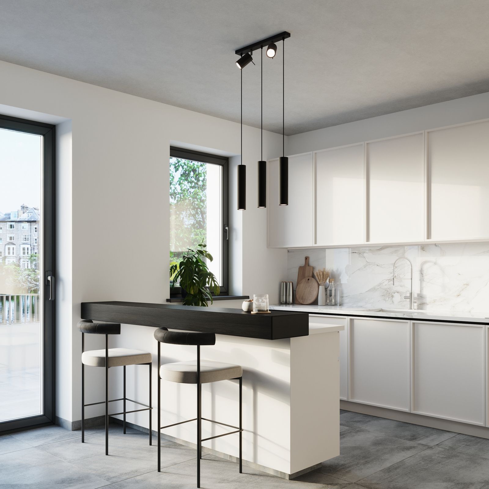 Sollux Lighting Ring lampa wisząca 5x40W czarna SL.1099