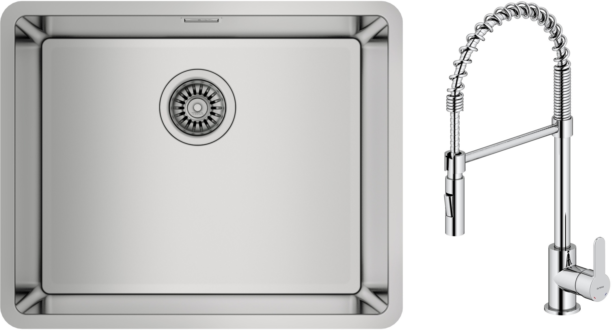 Zestaw Teka Be Linea RS15 50.40 zlewozmywak 54x44 cm z baterią kuchenną Oltens Duf stal polerowana/chrom (115000005, 35203100) - Wysyłka w 24h