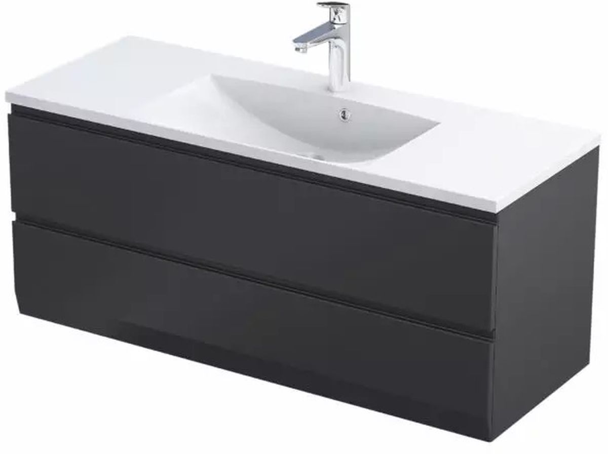 Oristo Brylant Uni szafka 119,6x45,5x50 cm podumywalkowa wisząca czarna OR36-SD2S-120-8-V3