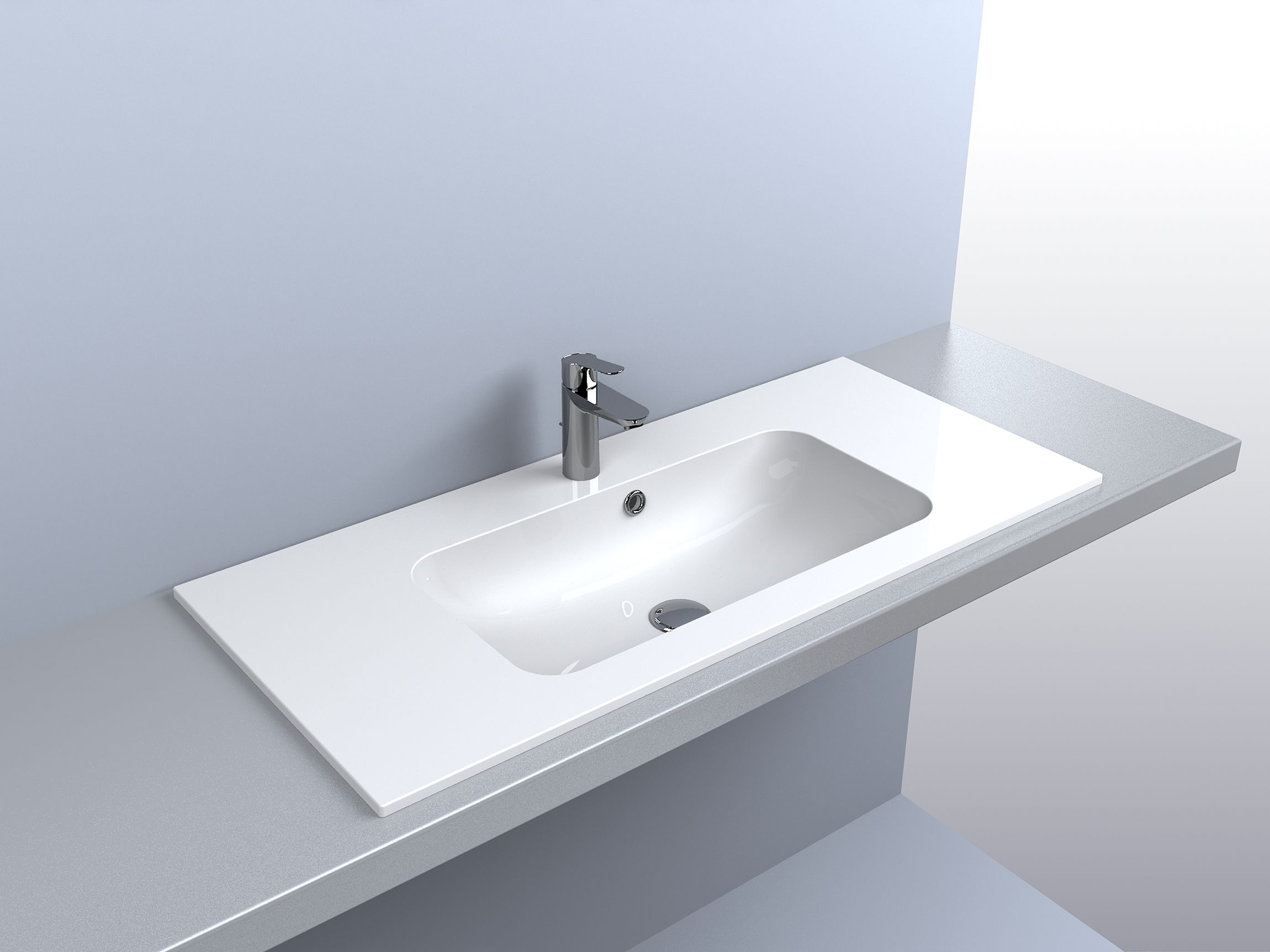 Miraggio Della umywalka 100x45 cm wpuszczana prostokątna biała 0000166