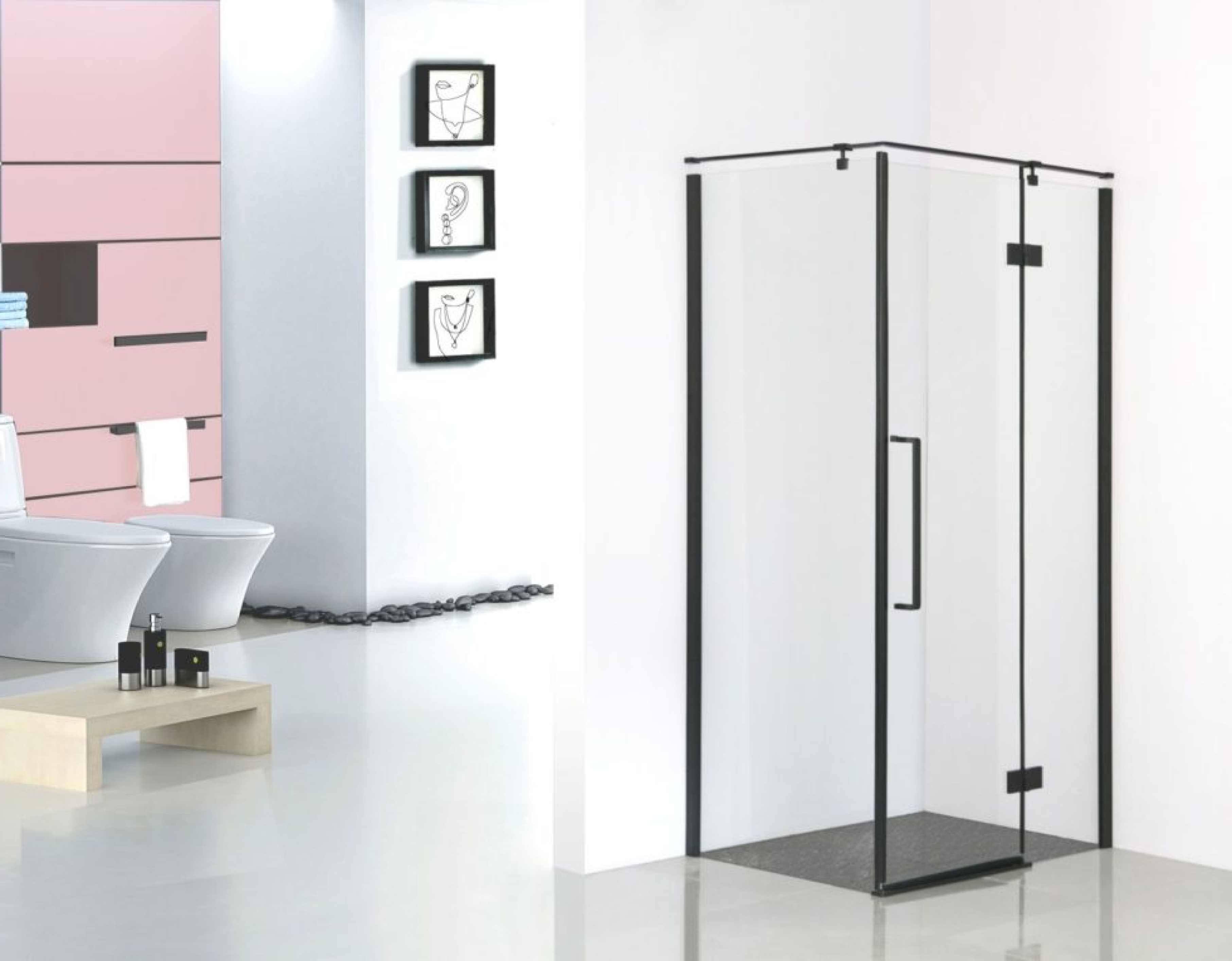 Sea-Horse Fresh Line kabina prysznicowa 80x120 cm prostokątna prawa czarny/szkło przezroczyste BK248T08/12KP