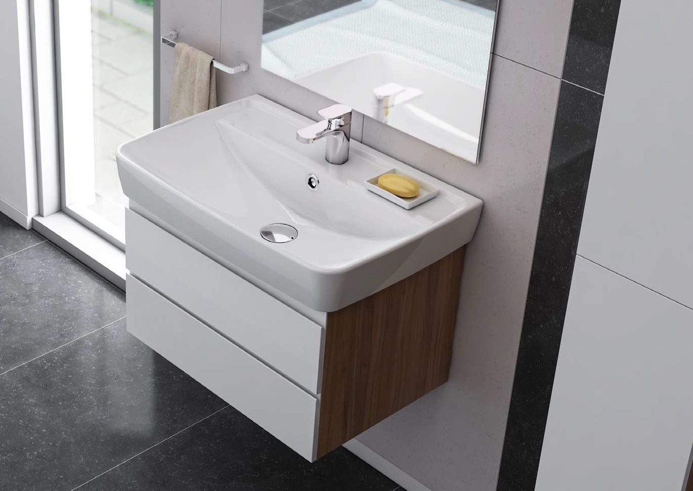 CeraStyle Duru umywalka 60x40 cm ścienna biała 035100-u