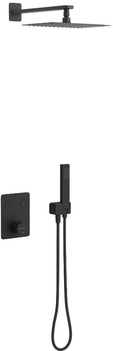Excellent Krotos zestaw prysznicowy podtynkowy termostatyczny z deszczownicą czarny AREX.SET.8045BL