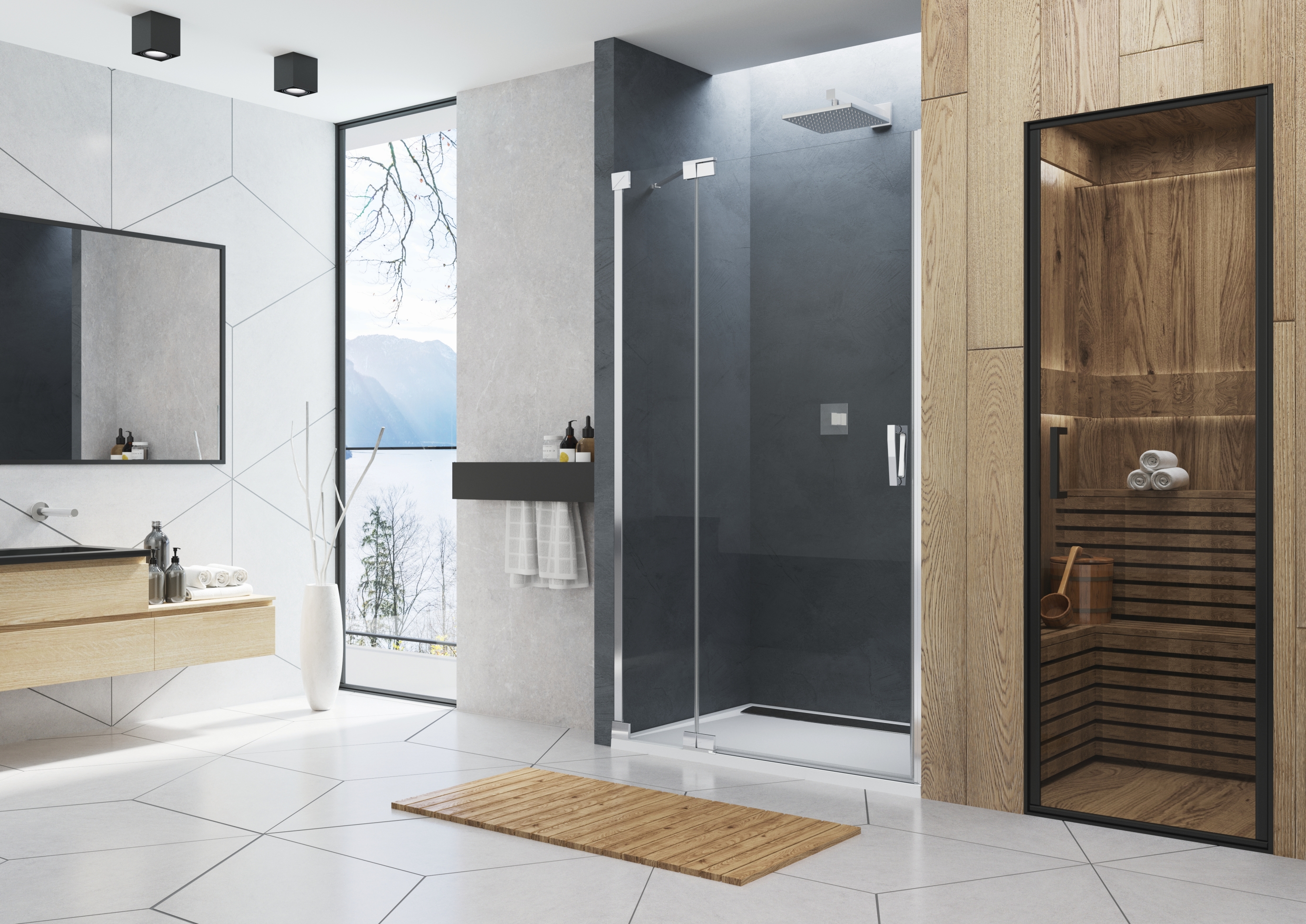 SanSwiss Cadura drzwi prysznicowe 80 cm lewe srebrny połysk/szkło przezroczyste CA13G0805007