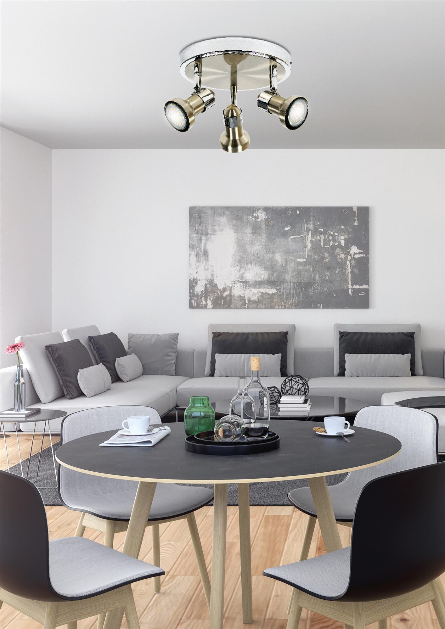 Candellux Arkon lampa podsufitowa 3x50W satyna nikiel/chrom 98-60051