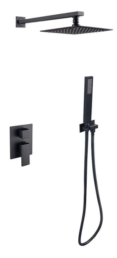 Besco Modern Varium II zestaw prysznicowy podtynkowy czarny mat BP-MVII-CZ