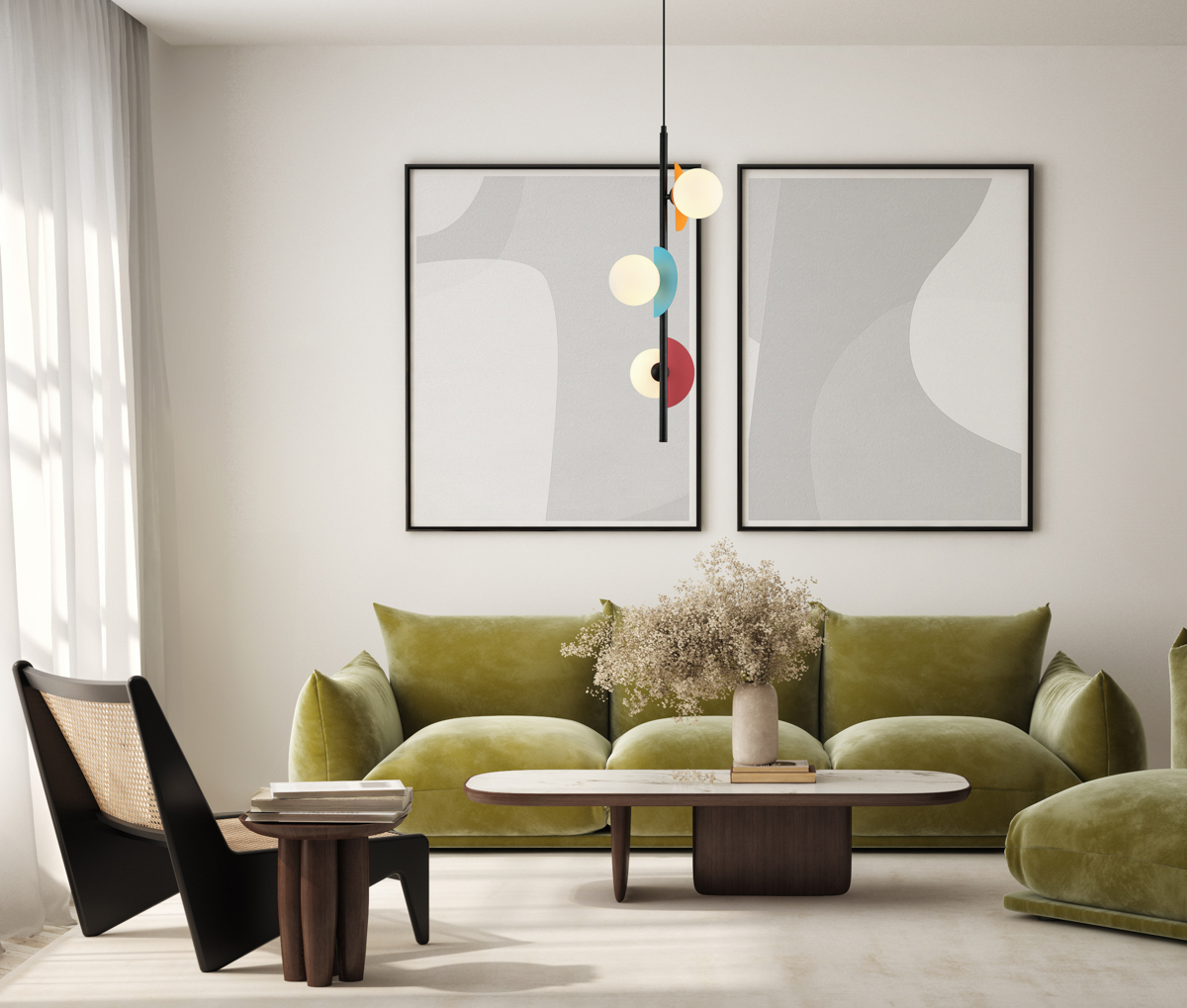 Italux Nauti lampa wisząca 3x25 W różowa-niebieska-pomarańczowa PND-37482-3V-MLTI