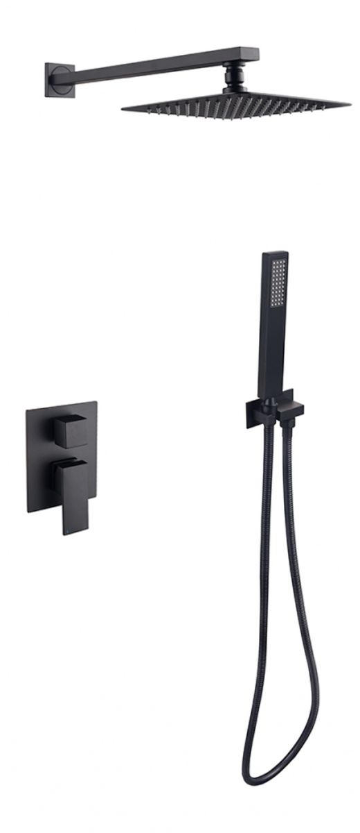 Besco Modern Varium I zestaw prysznicowy podtynkowy czarny mat BP-MVI-CZ