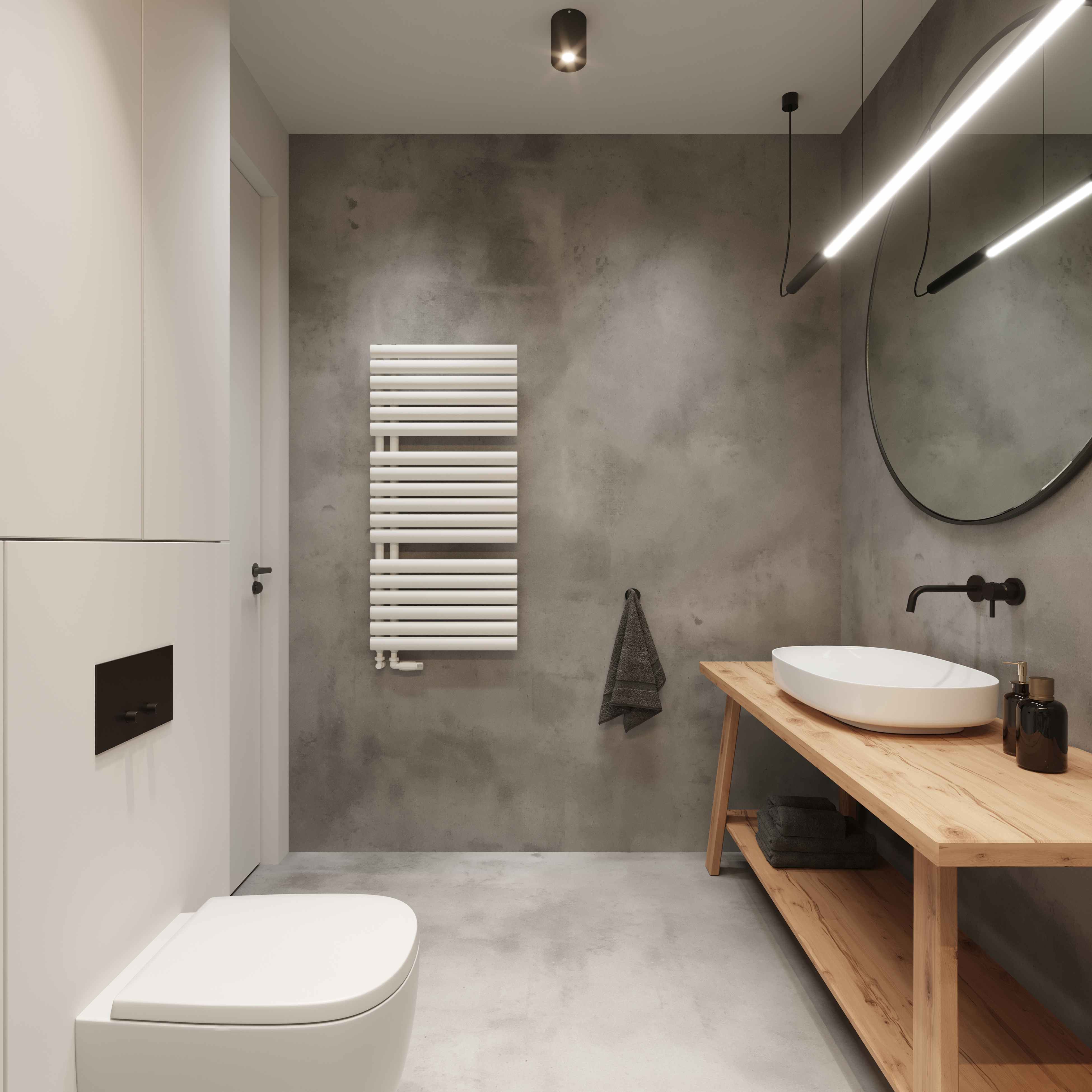 Luxrad Flag Bis grzejnik łazienkowy 81,6x50 cm czarny mat FLA816500S040