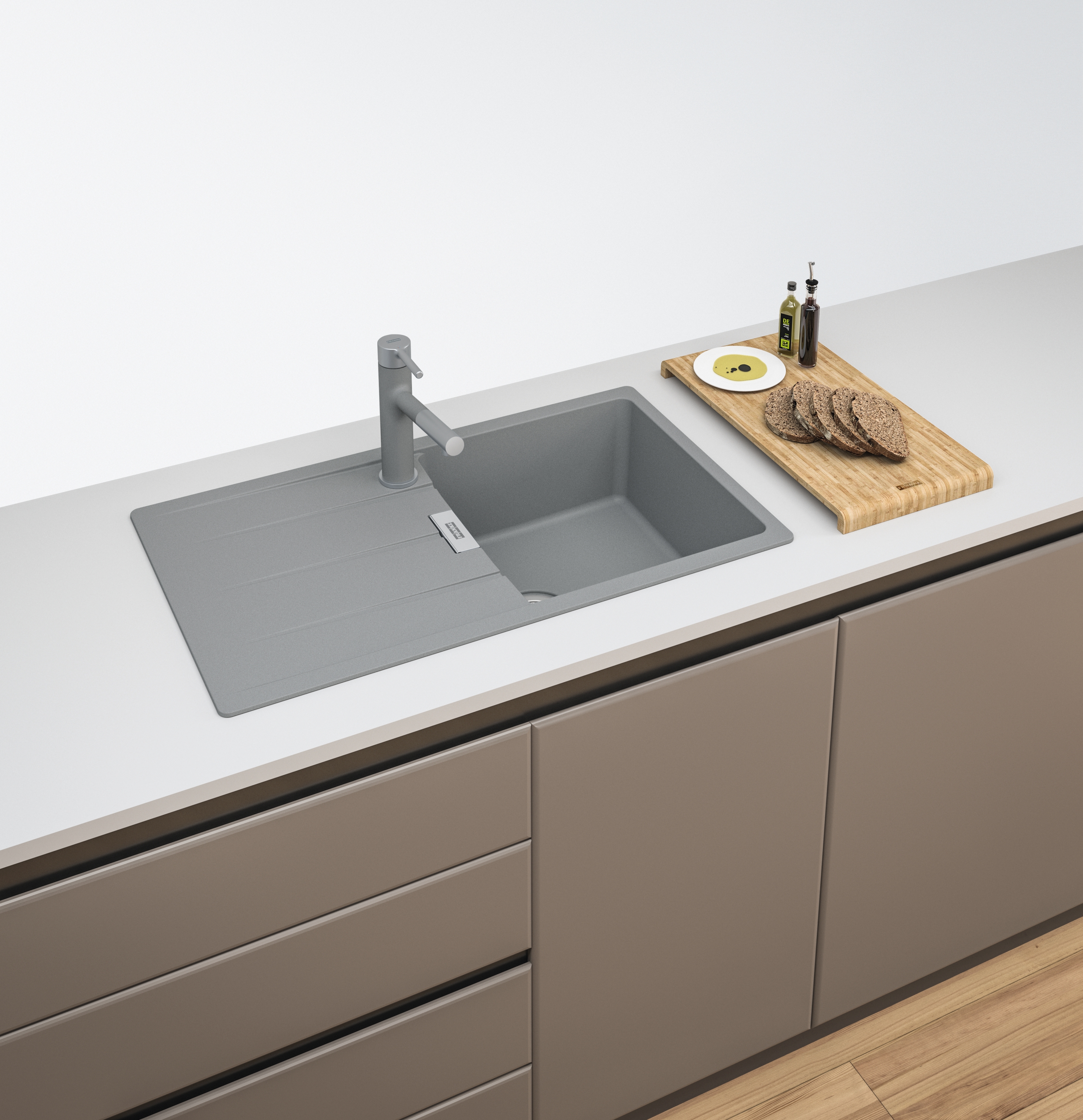 Franke Centro CNG 611-86 GSC zlewozmywak 86x50 cm Fragranite kamienny szary 114.0687.329