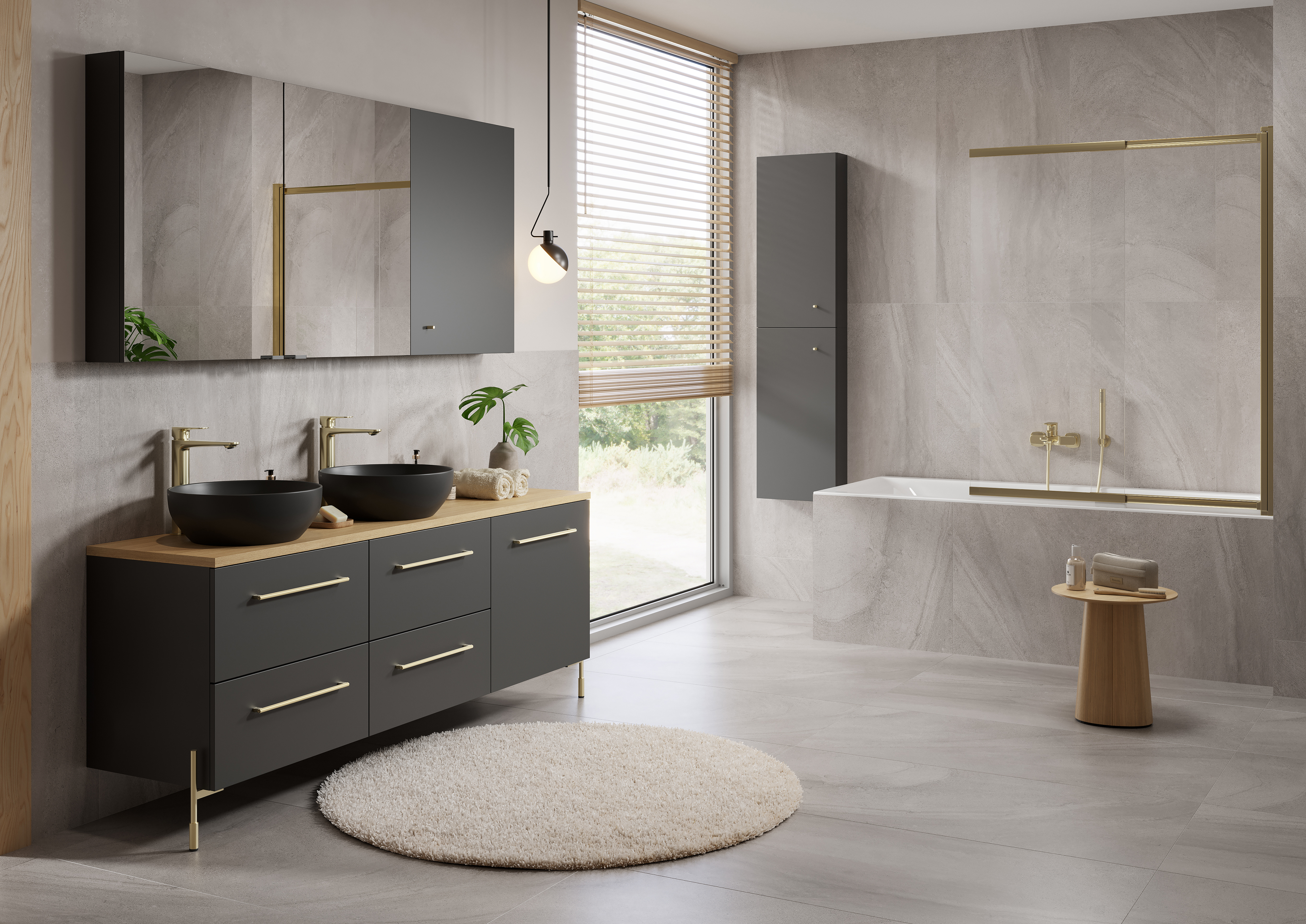 Cersanit Larga nóżki meblowe 2 szt złote radełkowane S801-571