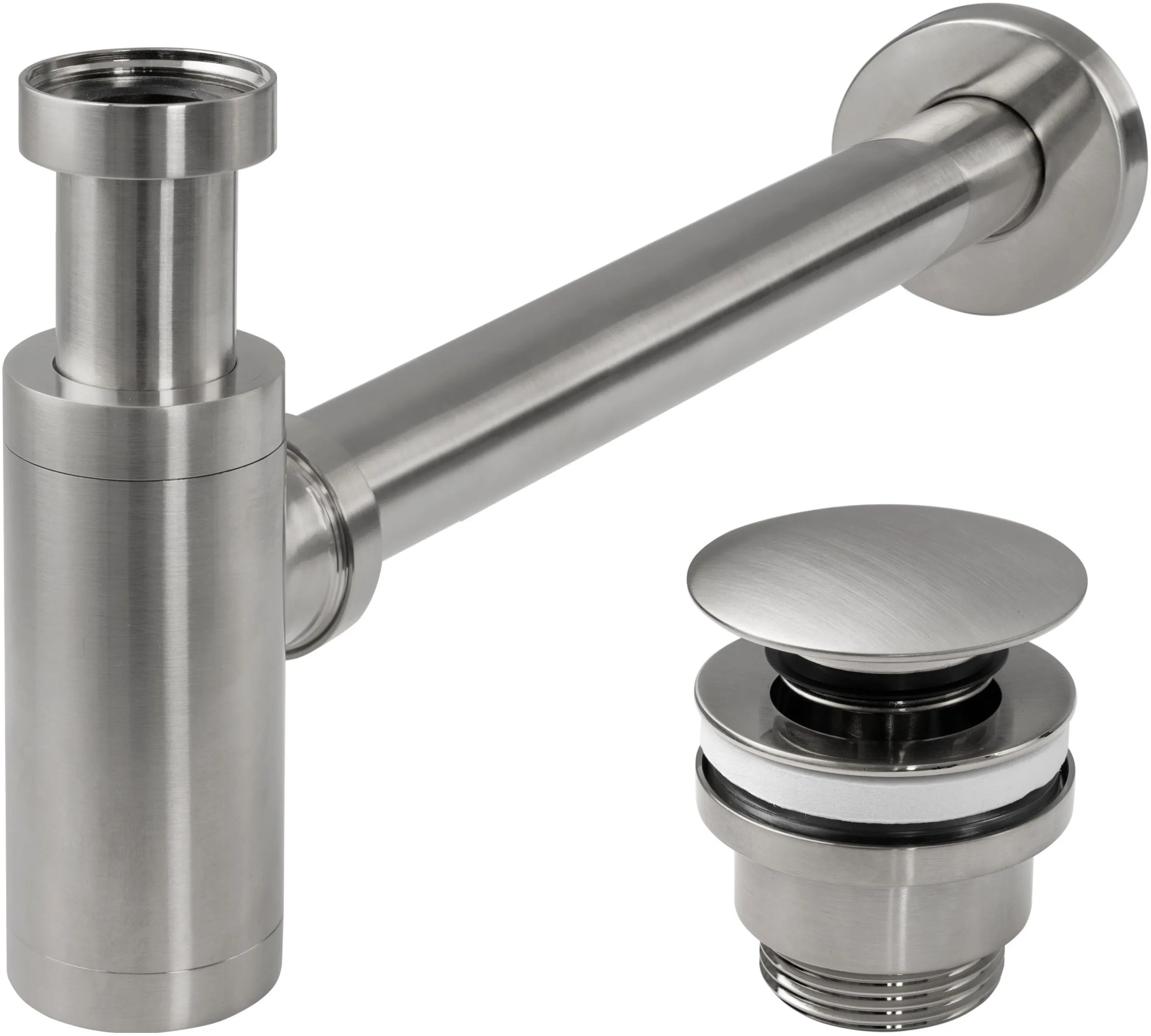 Rea syfon do umywalki z korkiem klik-klak nikiel szczotkowany REA-A4400