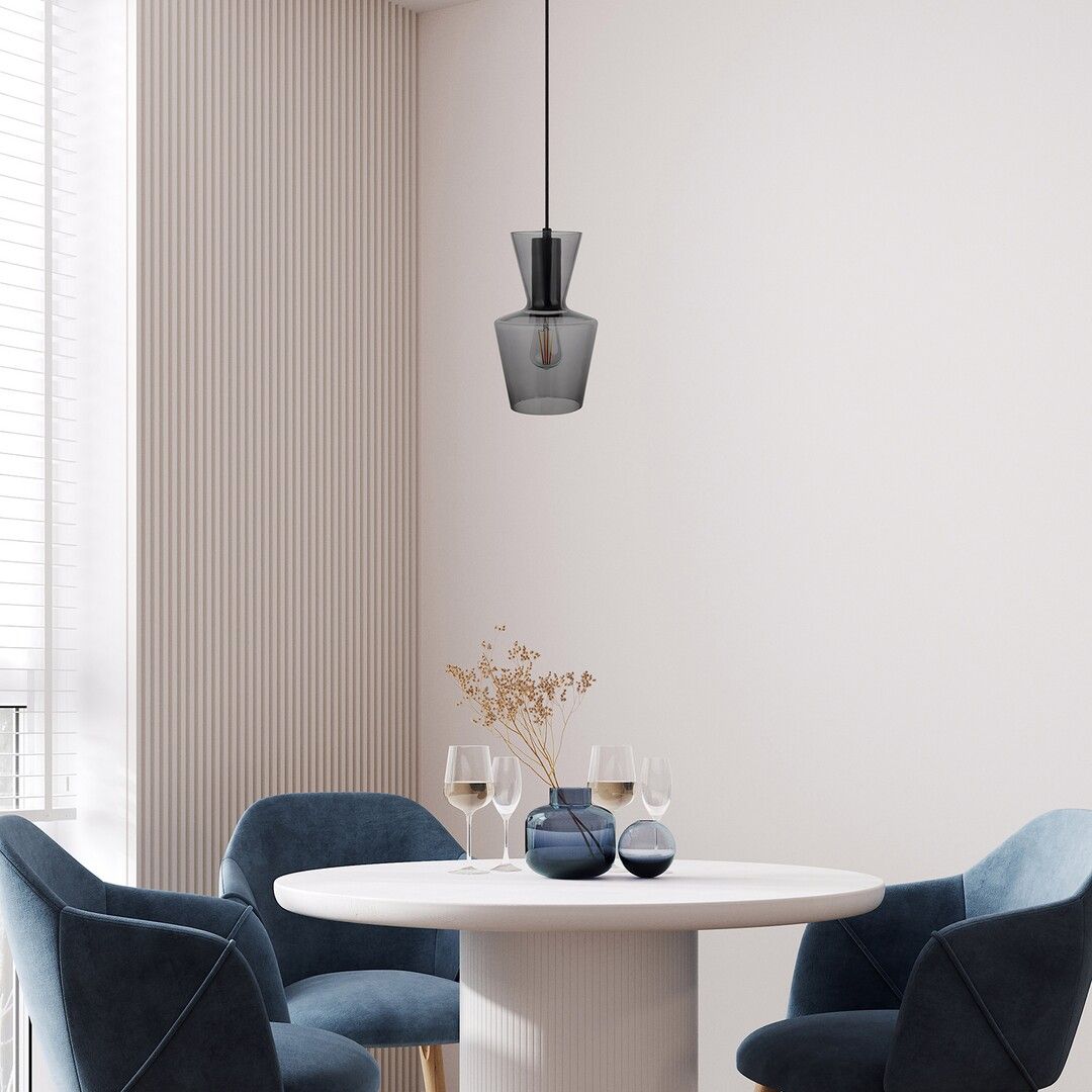 Rabalux Abra lampa wisząca 1x60W czarny/przydymiony 72161