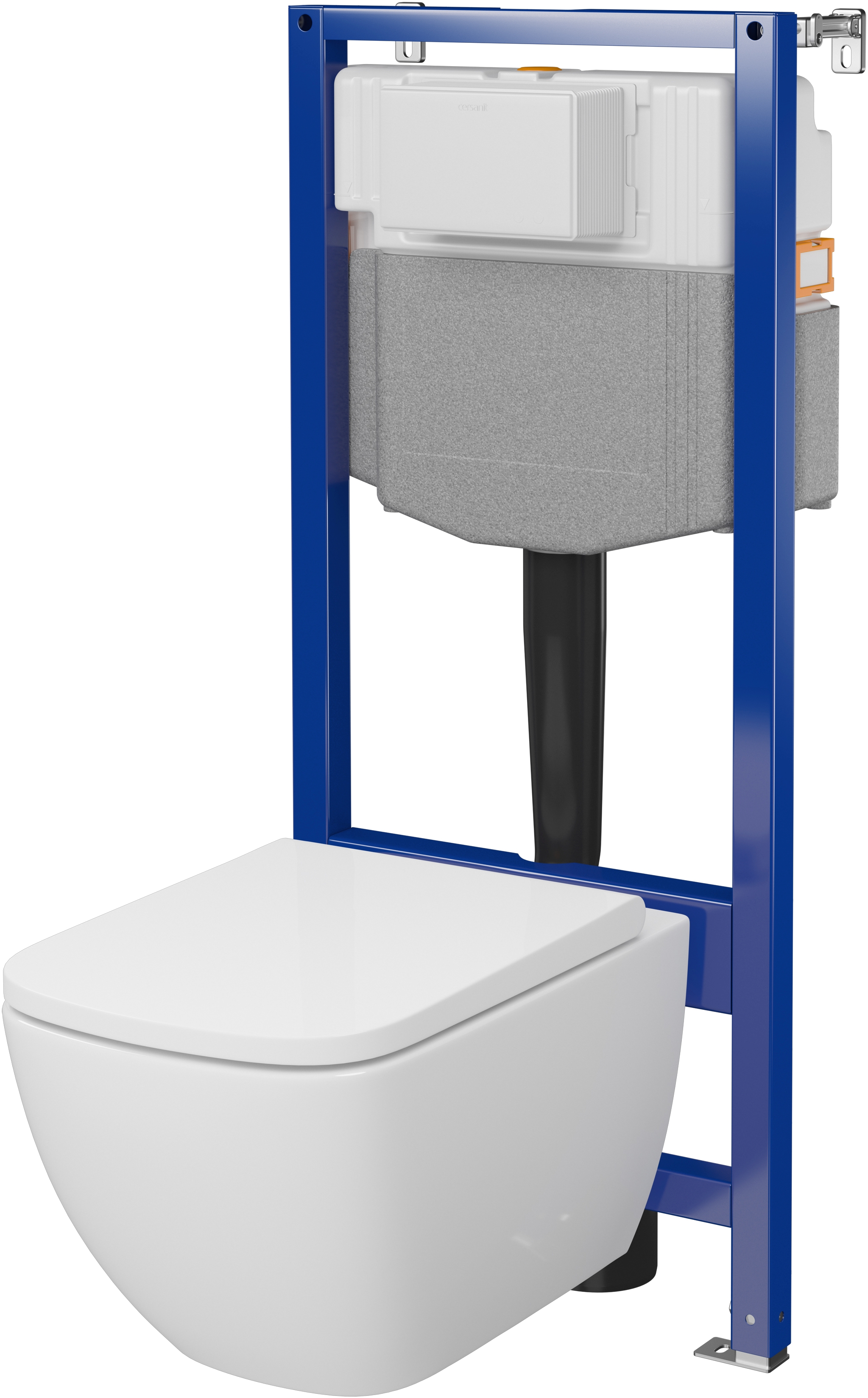 Zestaw Cersanit Zen Pro squere miska WC CleanOn spłukiwanie wirowe z deską wolnoopadającą i stelaż podtynkowy Aqua 2.0 S701-887 - Wysyłka w 24h