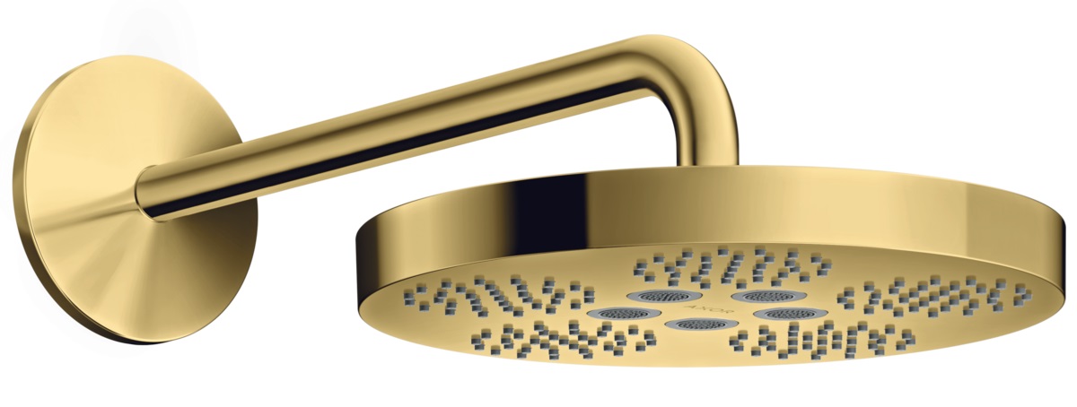 Axor One deszczownica z ramieniem 28 cm okrągła złoty optyczny polerowany 48491990