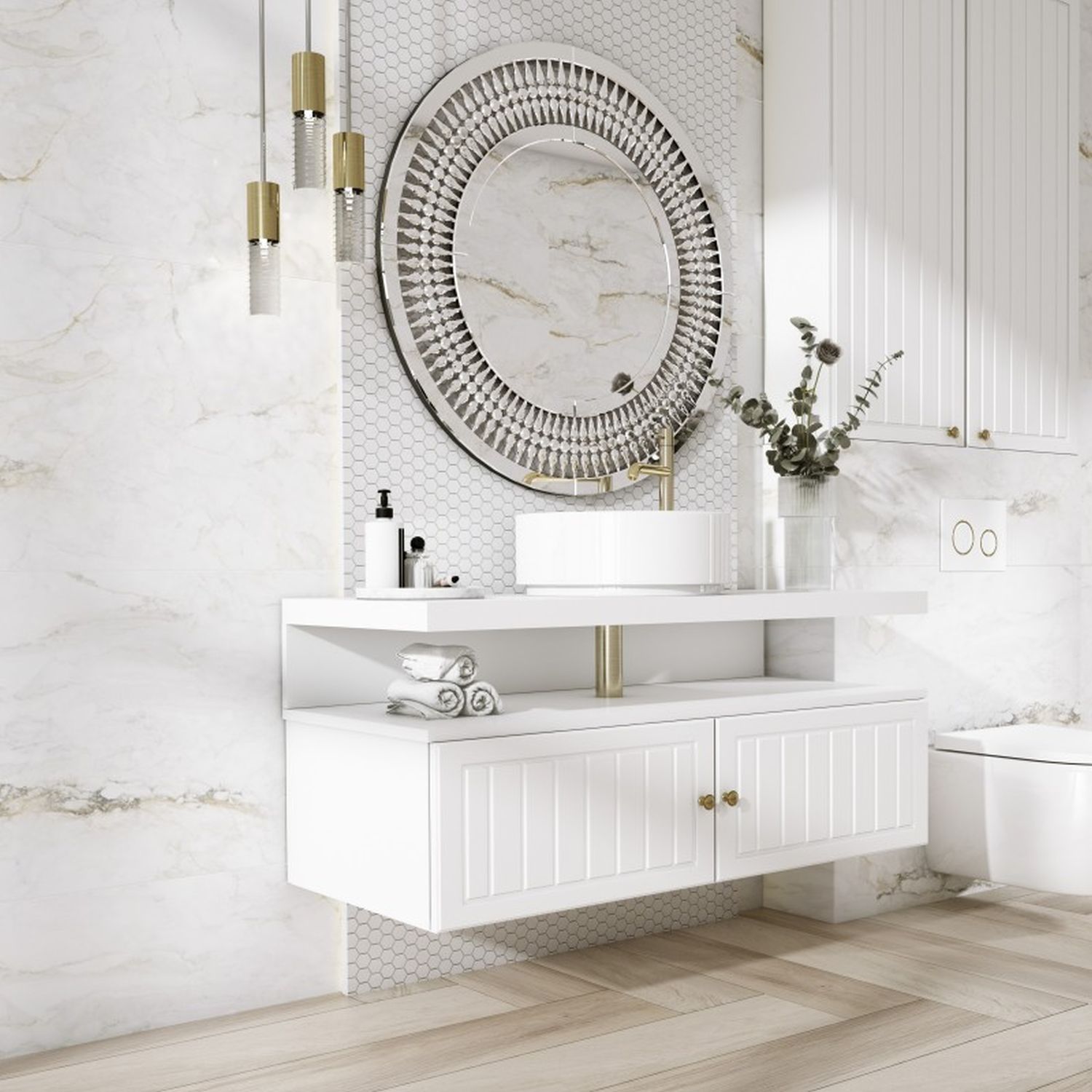 Ars Longa Rocco lustro 90x90 cm kryształy ROCCOLUSTRO