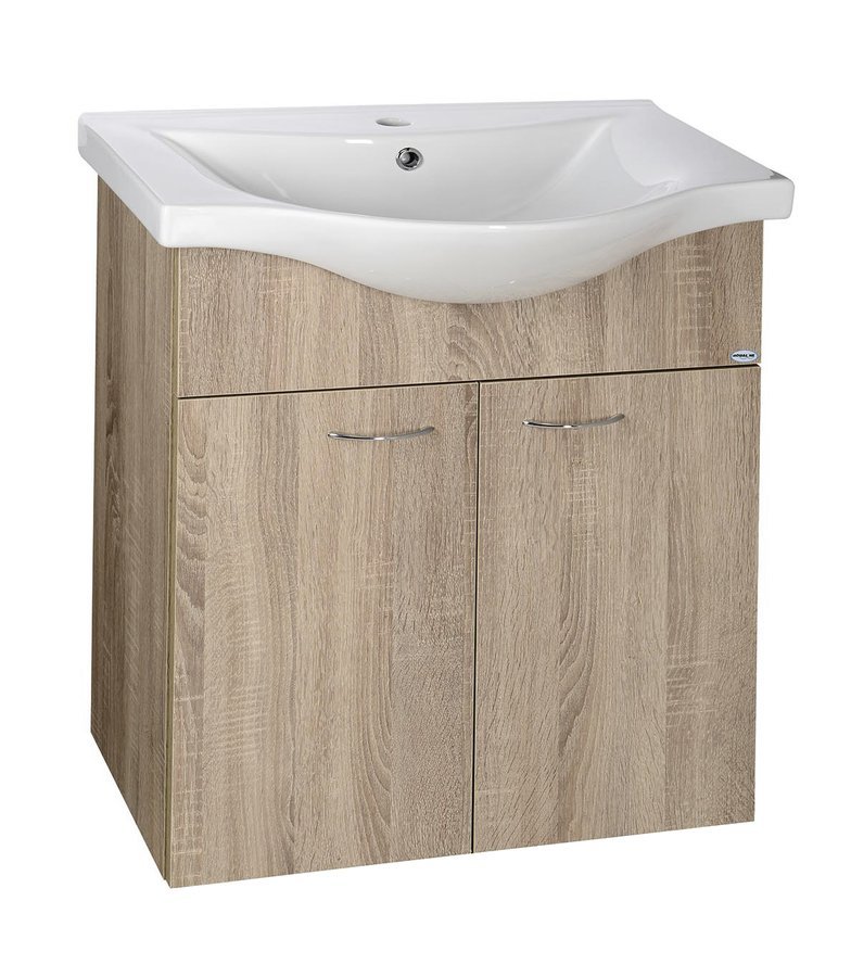 Aqualine Keramia Fresh szafka 60 cm podumywalkowa wisząca dąb platin 50065