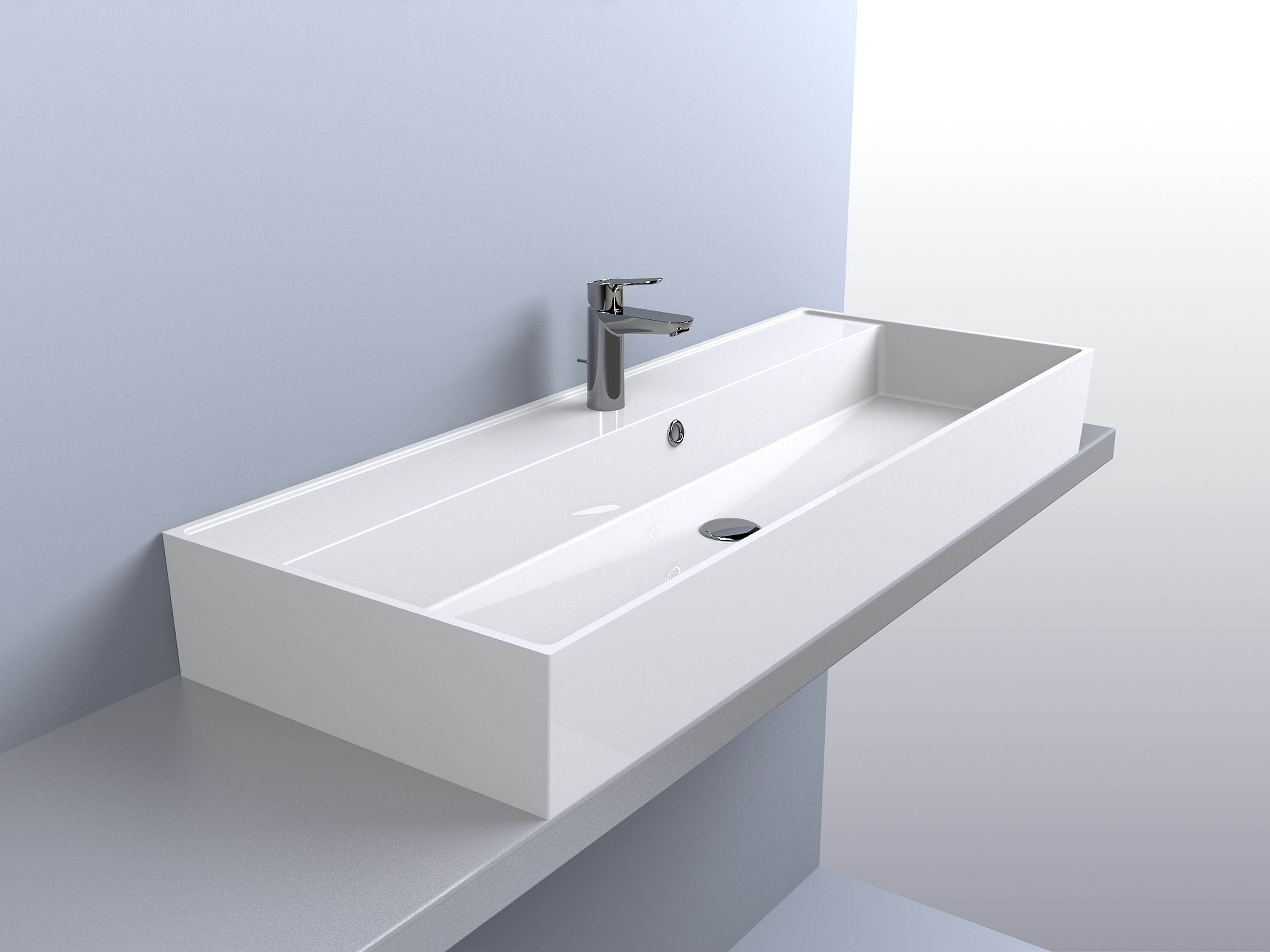 Miraggio Crass umywalka 120x46 cm nablatowa prostokątna biały połysk 0001866