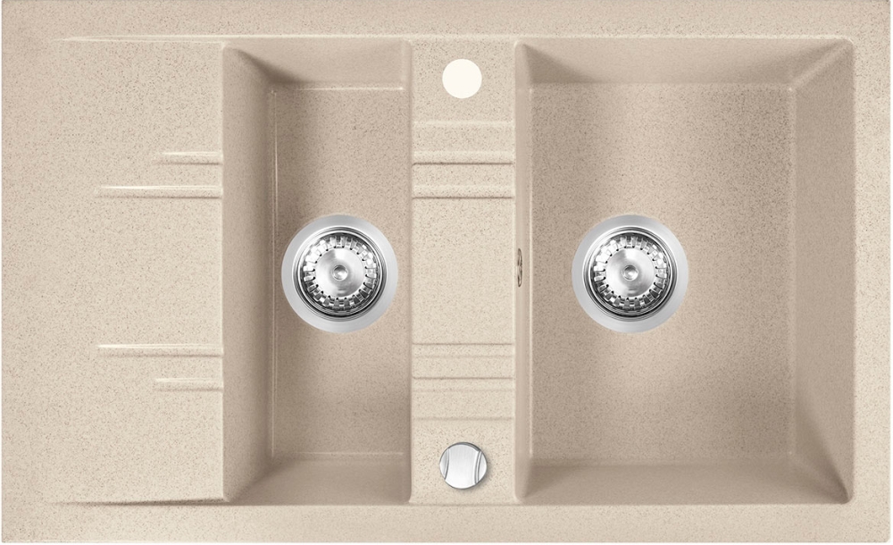 Ferro Mezzo II zlewozmywak granitowy 79x48 cm piaskowy DRGM3/48/79SA