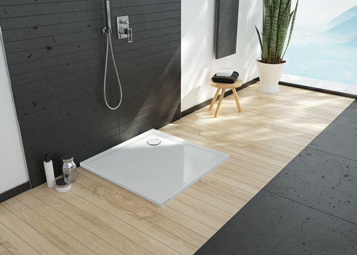 Sanplast Space Mineral brodzik 100x100 cm kwadratowy biały 645-290-0041-01-000