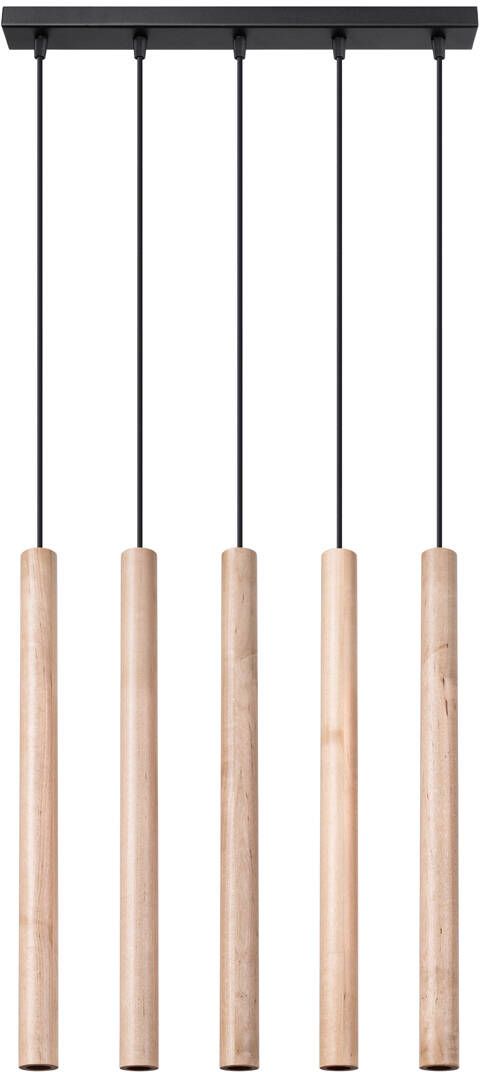 Sollux Lighting Pastelo lampa wisząca 5x8W drewno SL.1269