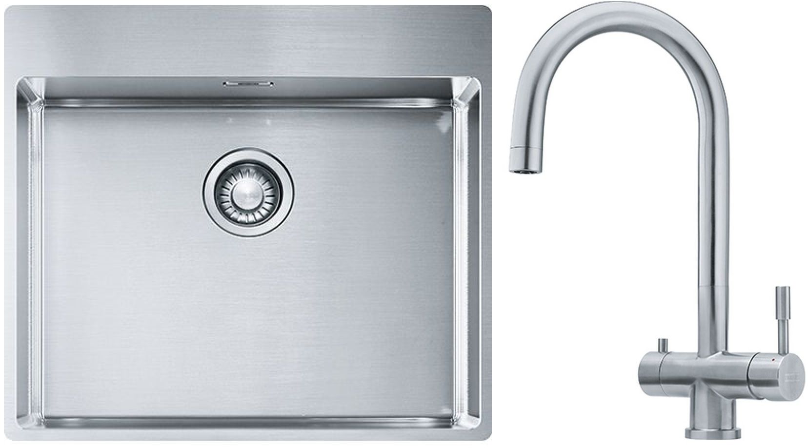 Franke Box BXX 210-54 TL zlewozmywak 57x51 cm stalowy z baterią kuchenną Eos stal szlachetna (1270369295, 1200179979)