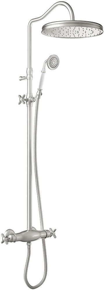 Tres Monoclasic zestaw prysznicowy ścienny termostatyczny z deszczownicą stal 242.195.02.AC