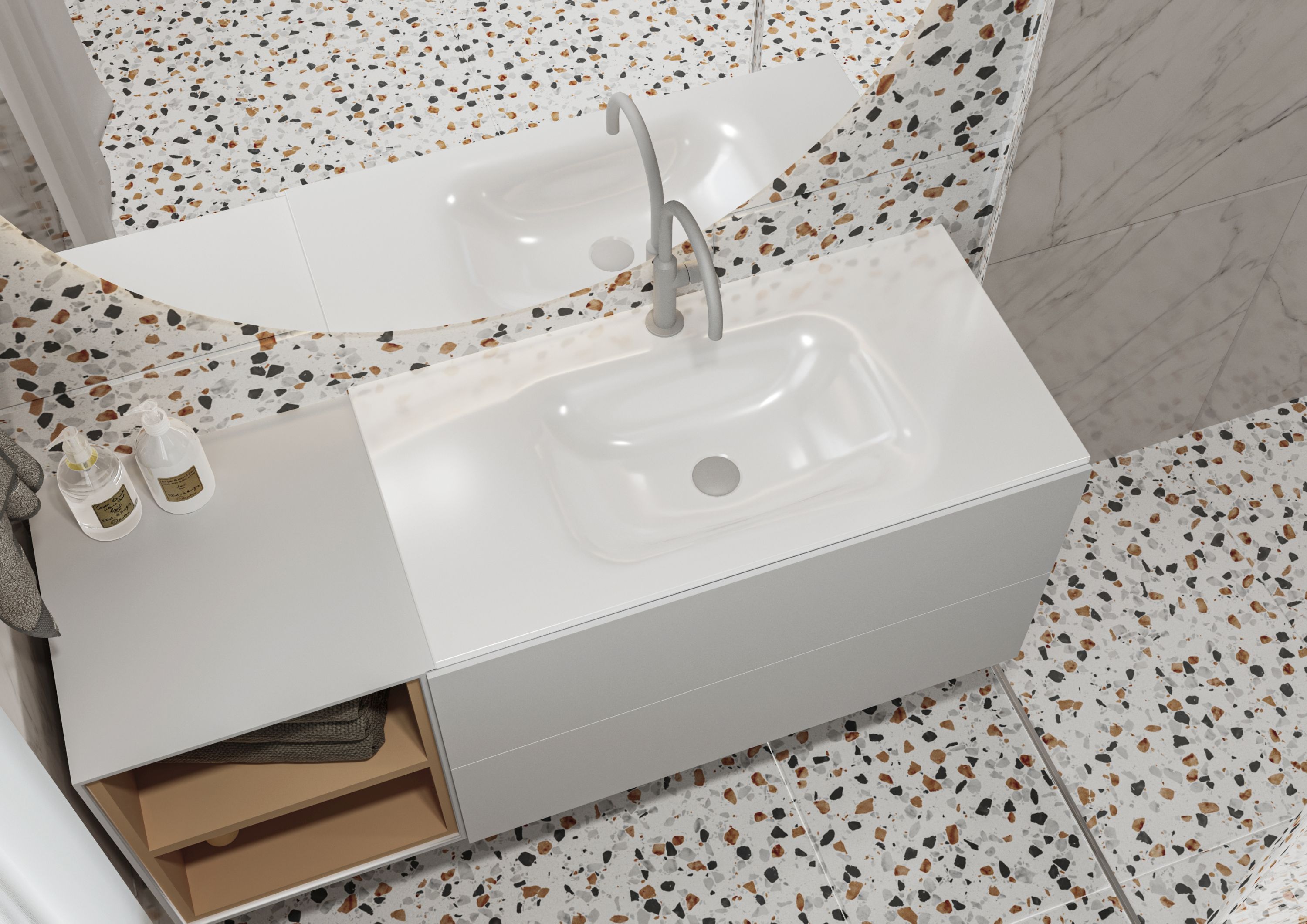 Miraggio Jessel umywalka 90x45 cm wpuszczana prostokątna biały połysk 0000798