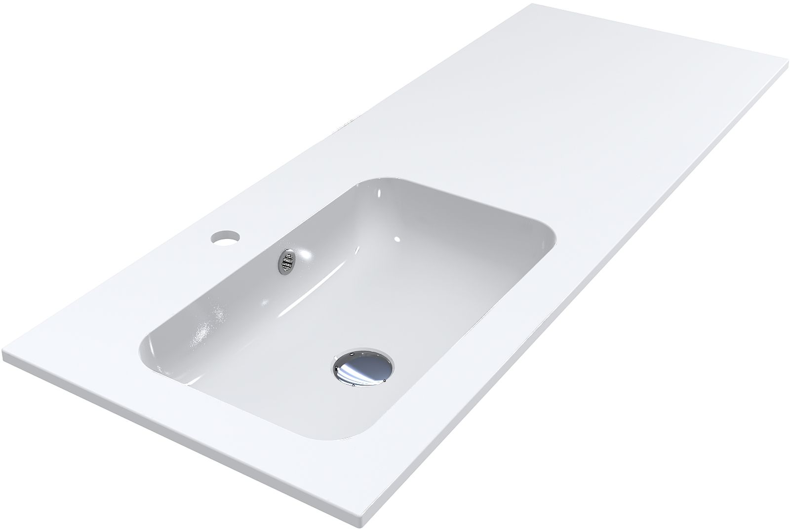 Miraggio Della umywalka 120x45 cm prostokątna wpuszczana-z blatem biała 8813327