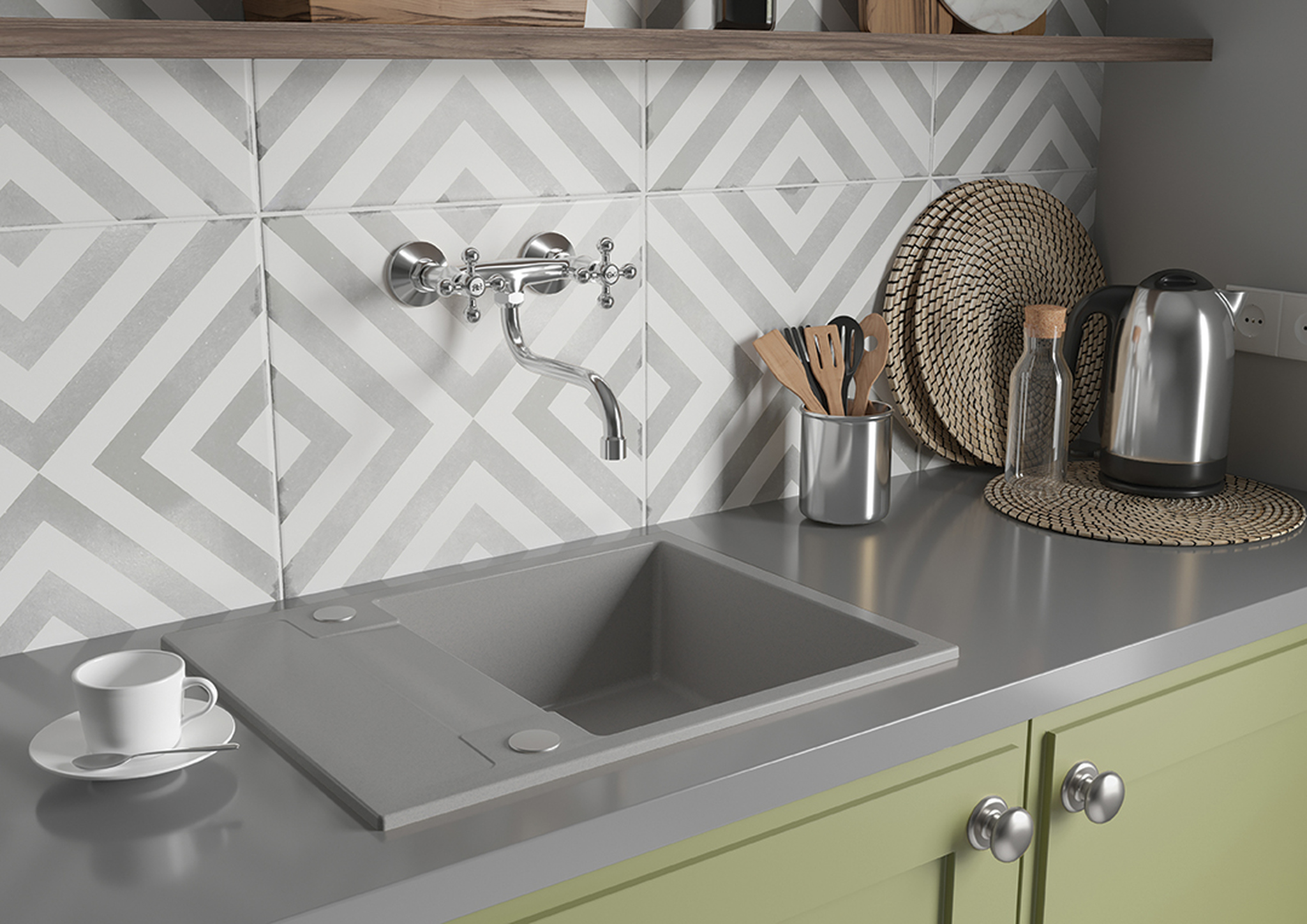 Kuchinox Rab zlewozmywak granitowy 76x44 cm czarny SBF711Y